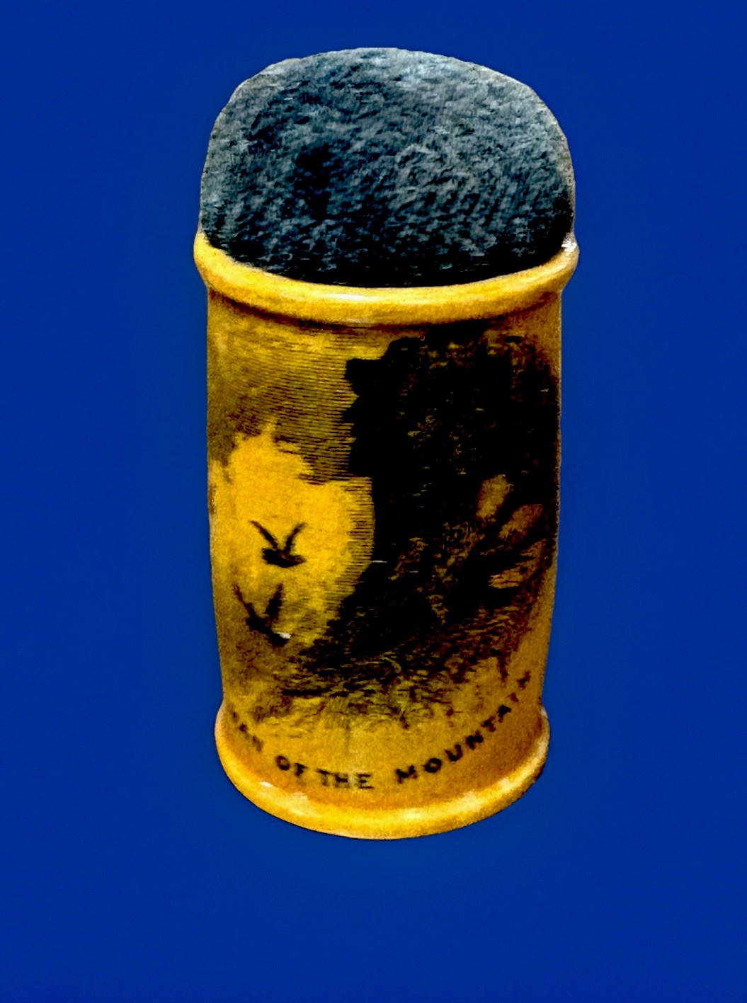 Antique Mauchline Ware Pin Cushion Mt Washington New Hampshire White Mountains Antique Mauchline Ware Pin Cushion Mt Washington New Hampshire White Mountains
