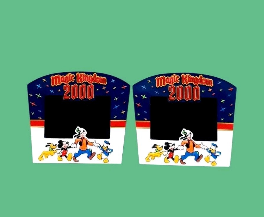 2 Vintage Y2K Magic Kingdom 2000 Rubber Photo Frame Magnets Rare 2 Vintage Y2K Magic Kingdom 2000 Rubber Photo Frame Magnets Rare