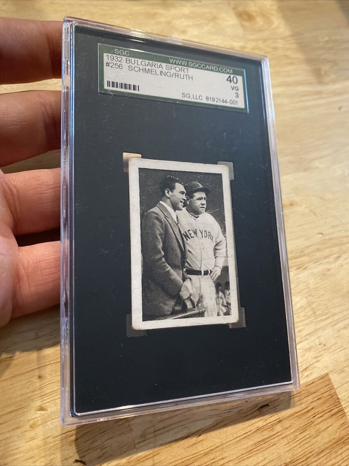 Babe Ruth SGC 3 Bulgaria Sport 1932 Tobacco Collector Card Antique Man Cave #256
