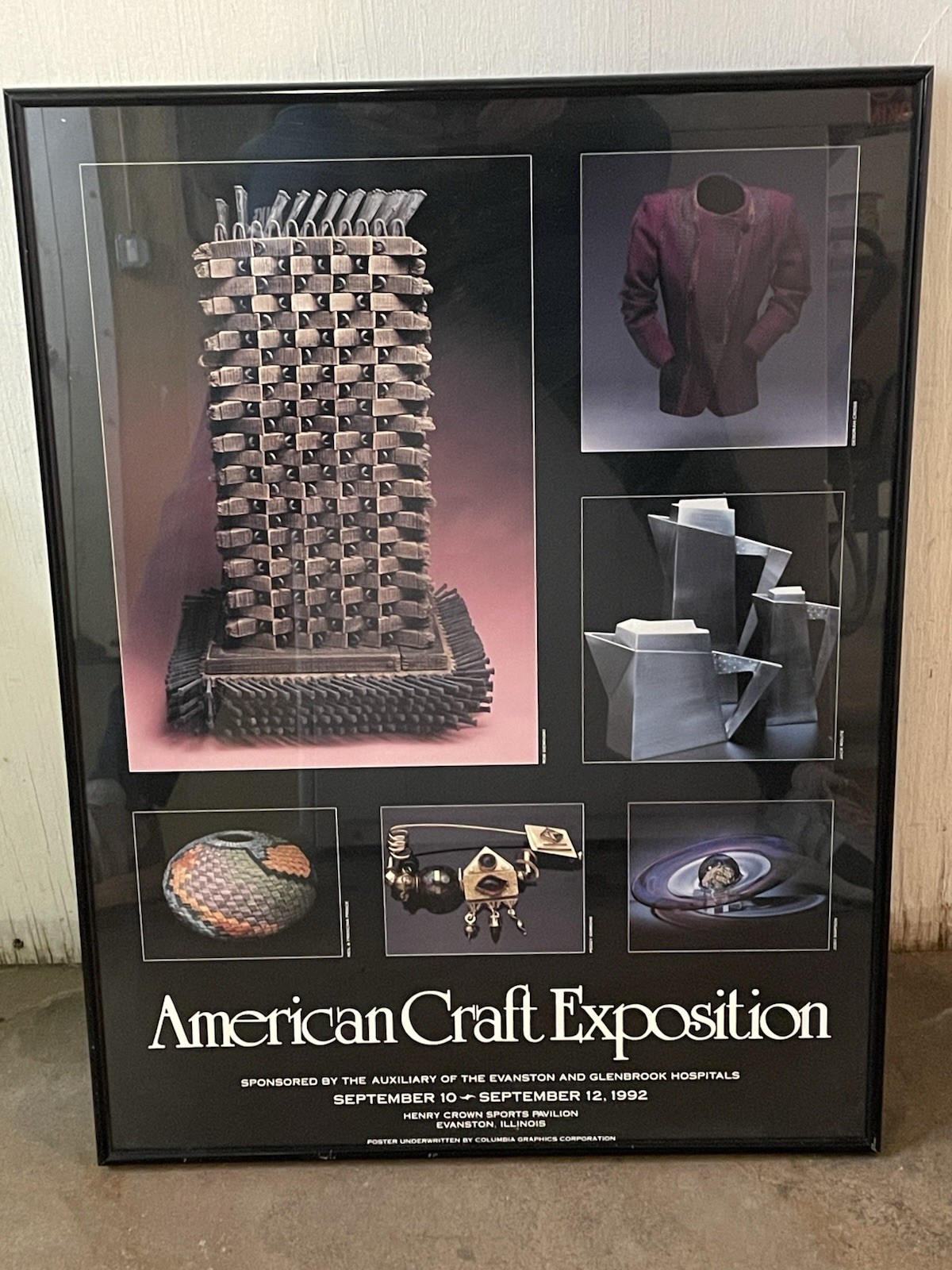 American Craft Exposition Vintage Poster September 1992 Evanston Illinois Rare