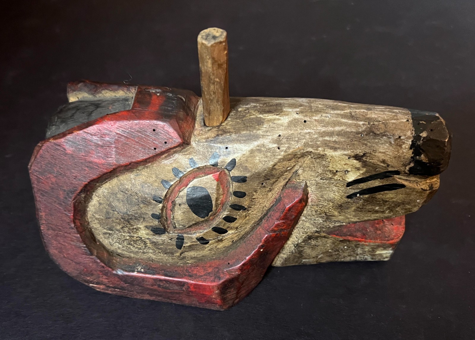 GUATEMALAN RAM MASK Vintage Hand Carved Wooden Antique Folk Art GUATEMALAN RAM MASK Vintage Hand Carved Wooden Antique Folk Art