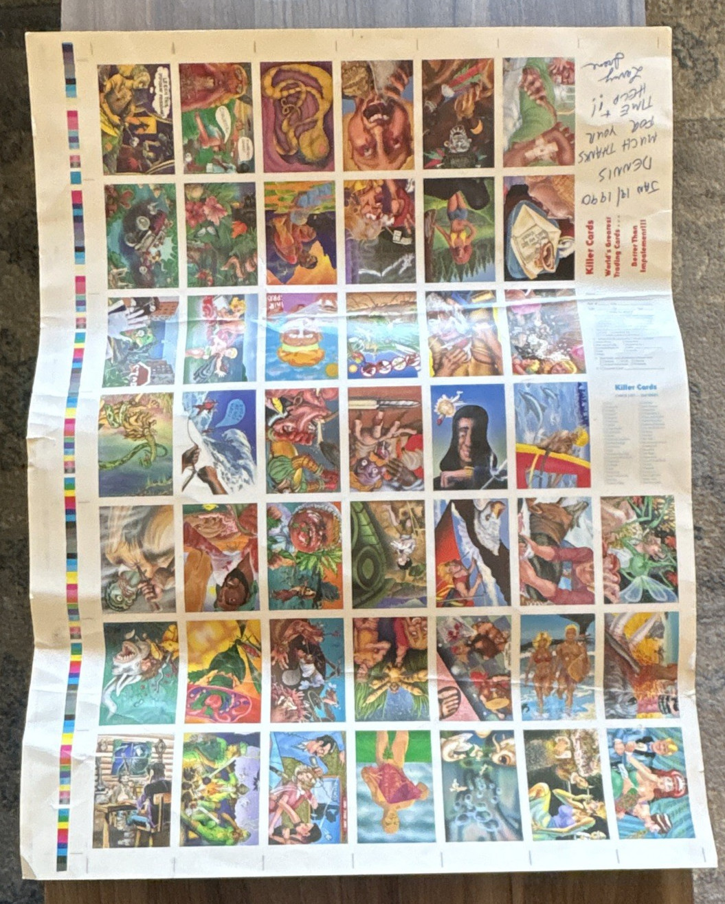 20” x 26” RARE Uncut Sheet of 20” x 26” RARE Uncut Sheet of