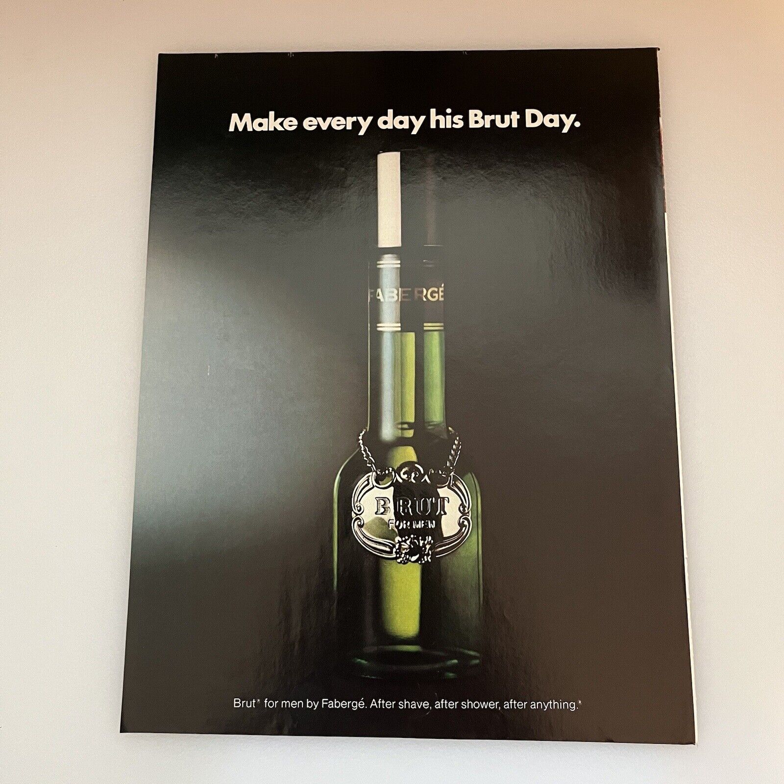 1981 Faberge Brut Cologne Print Ad Original Vintage Make Every Day His Brut Day