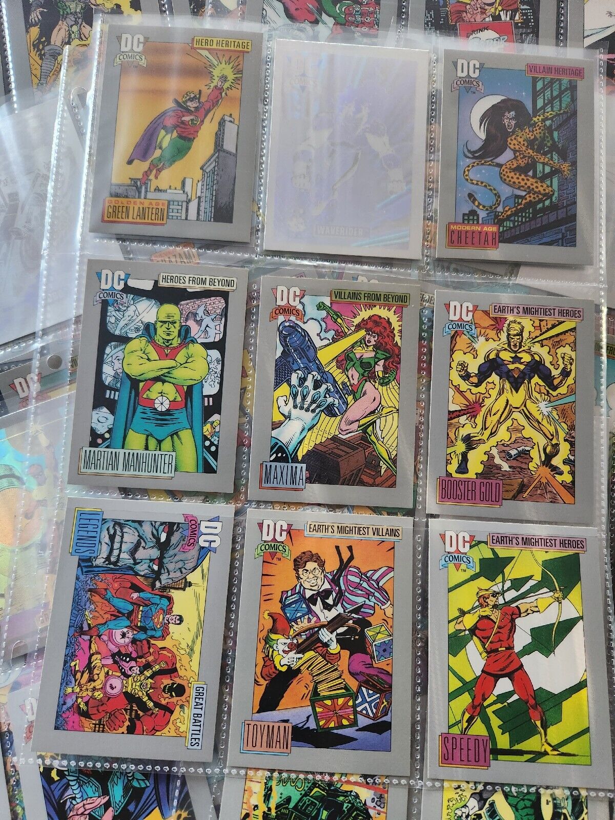 \'91-\'92 DC Trading Cards, Mixed Lot of 10 Cards.Good Cond. W 1 Holographic Card