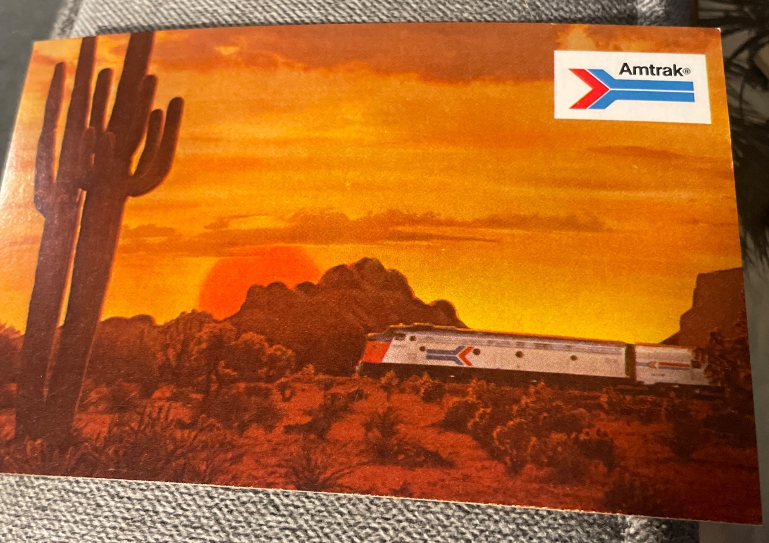 Amtrak Vintage Postcard Desert Southwest Saguaro Cactus Arizona Amtrak Vintage Postcard Desert Southwest Saguaro Cactus Arizona