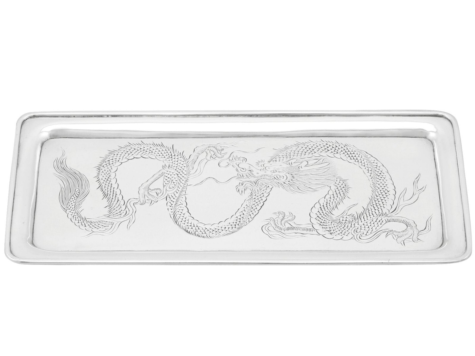 Antique Chinese Export Silver Tray Circa 1890
