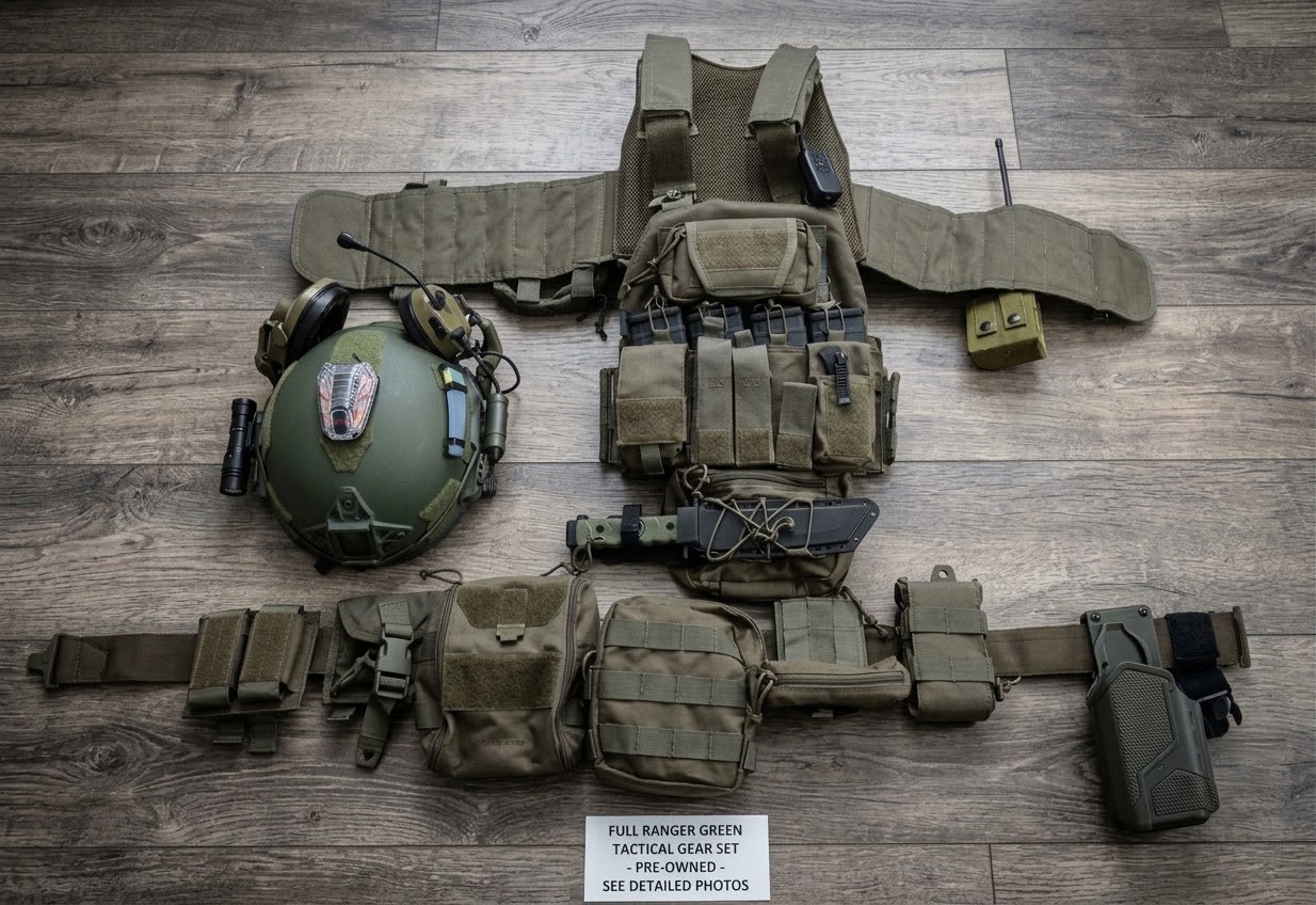 Wendy Fast Helmet IIIA Level IV Plate Battle Belt SOG Seal XR Tanto Bayonette 