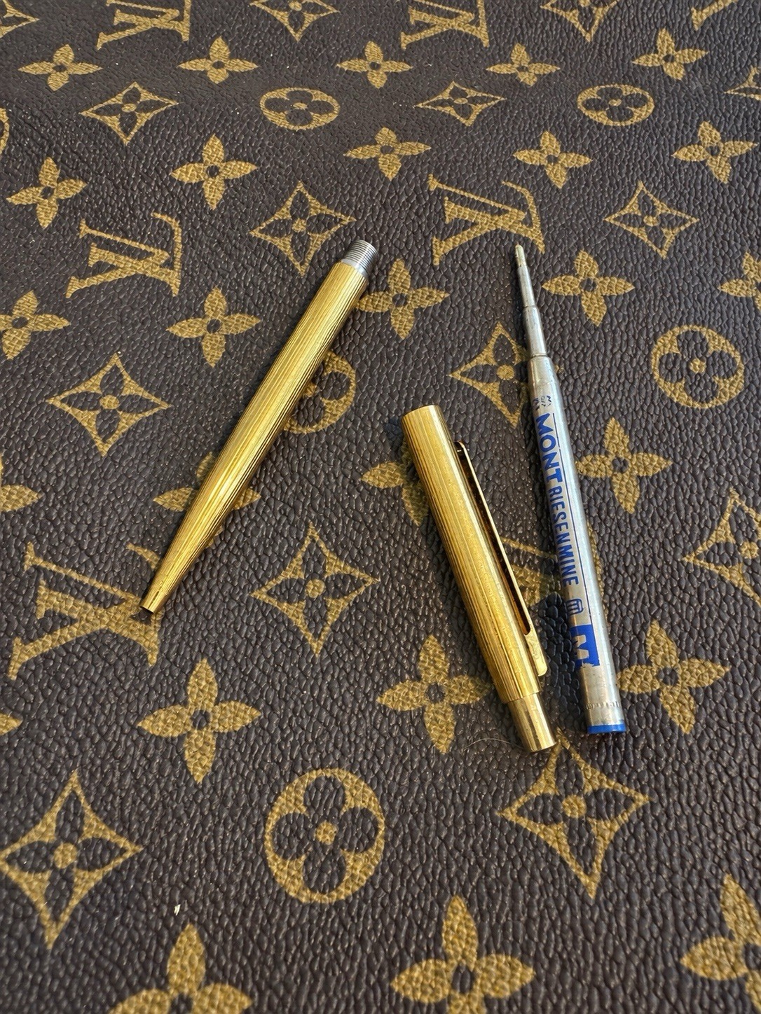 Vintage Montblanc S-Line 2947 Gold Tone Ballpoint Pen Germany Working Vintage Montblanc S-Line 2947 Gold Tone Ballpoint Pen Germany Working