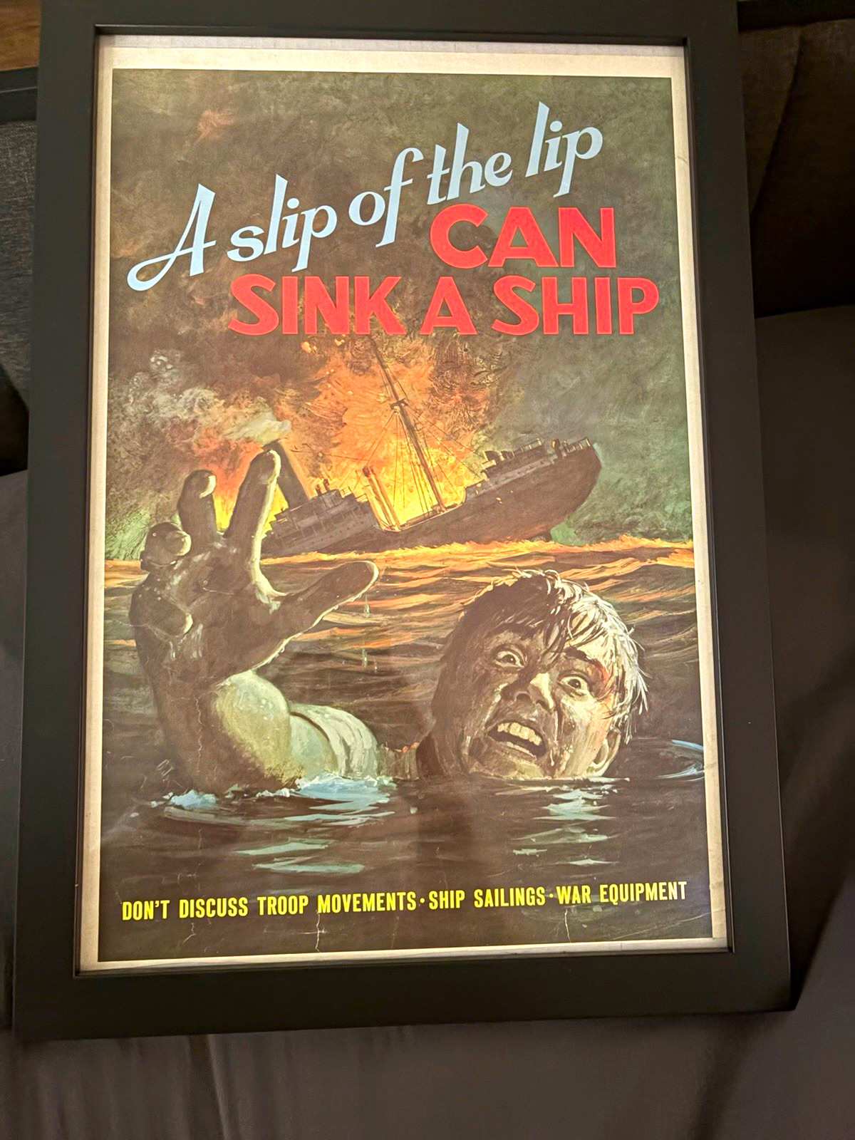 WWII U.S. Propaganda Poster Print “A Slip of the Lip Can Sink a Ship” WWII U.S. Propaganda Poster Print “A Slip of the Lip Can Sink a Ship”