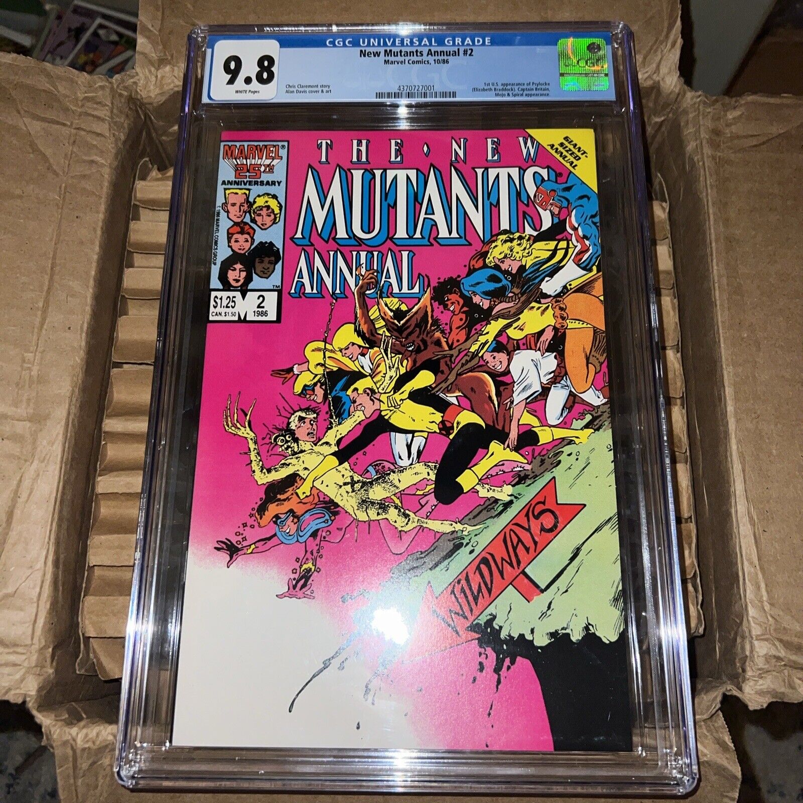 New Mutants Annual #2 High Grade 1st U.S. App. Psylocke Marvel 1986 CGC 9.8