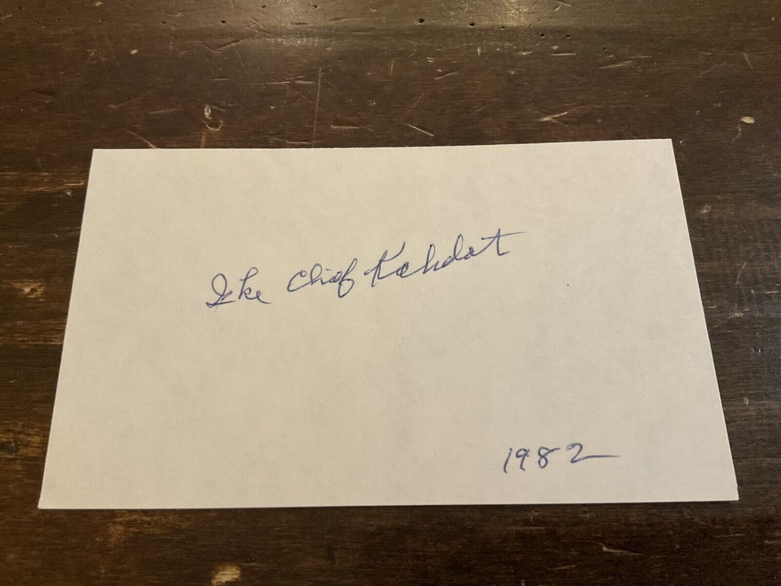 Ike Kahdot Signed Index Card - 1922 Debut