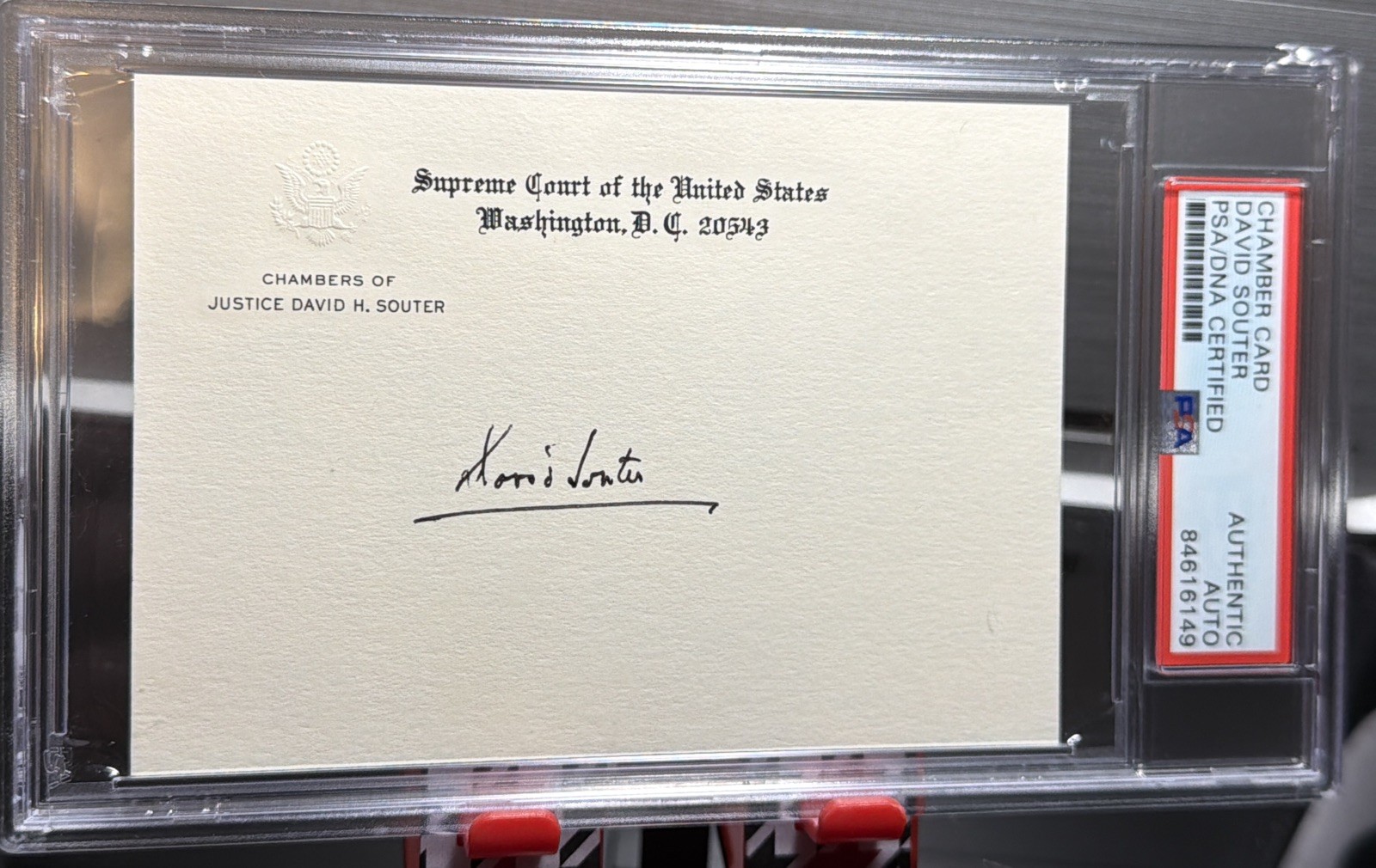 David Souter Signed Supreme Court Chambers Card PSA Authenticated Slabbed David Souter Signed Supreme Court Chambers Card PSA Authenticated Slabbed