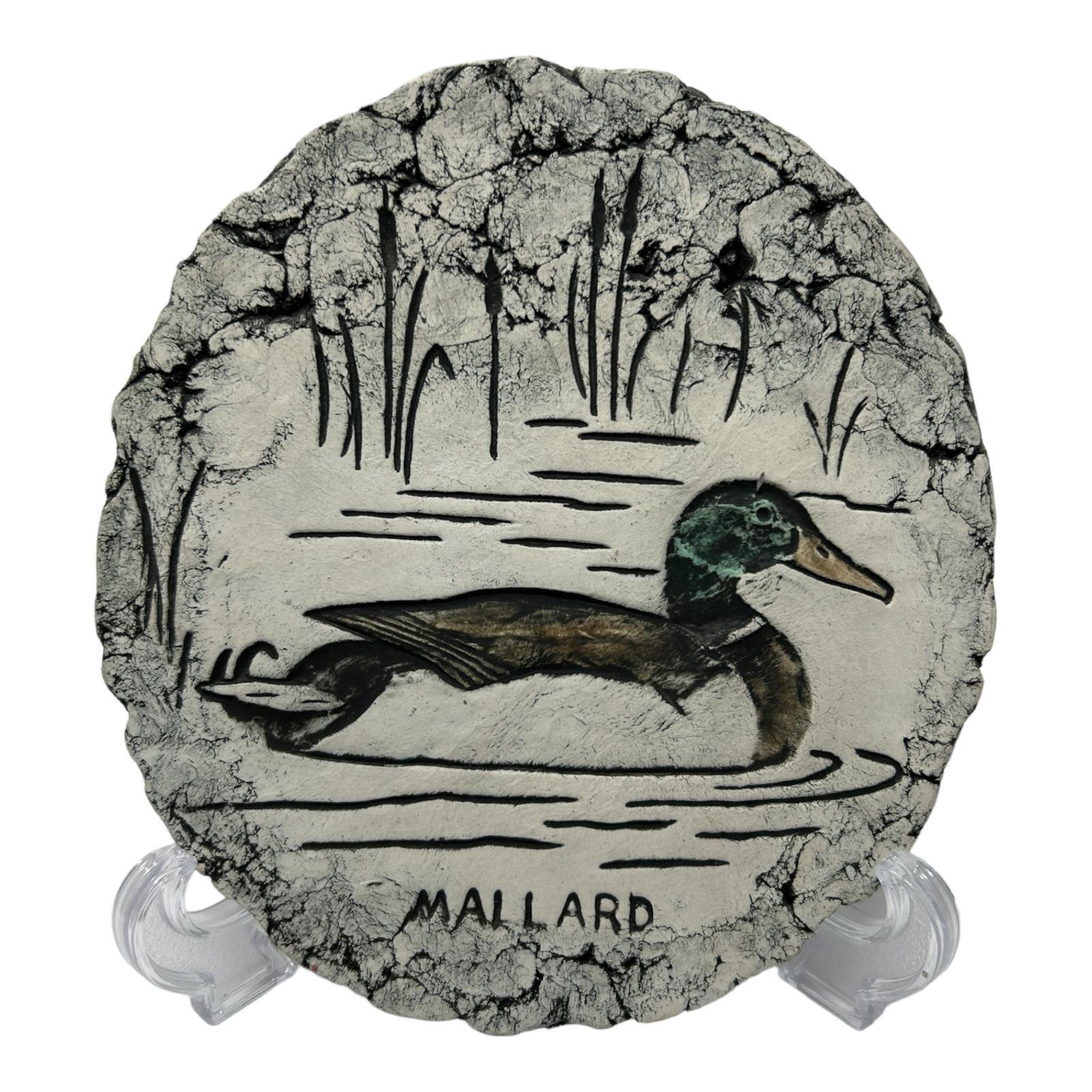 Stan Langtwait Shapes Of Clay Round Wall Plaque Mallard Wading Duck 7x6.5