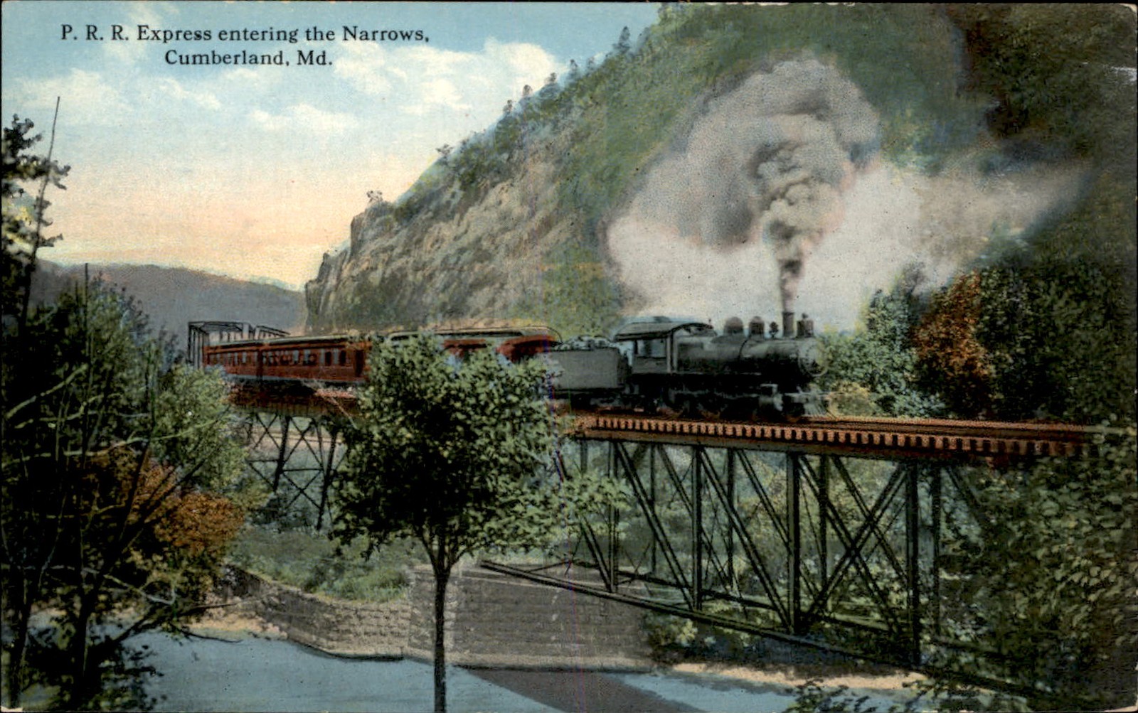 Cumberland MD P.R.R. Express the Narrows T.C. Co. c1900s-10s Vintage Postcard Cumberland MD P.R.R. Express the Narrows T.C. Co. c1900s-10s Vintage Postcard