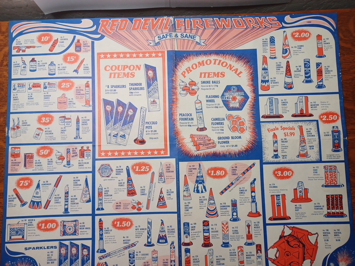1982 Red Devil Fireworks Poster - Price List 17 1982 Red Devil Fireworks Poster - Price List 17