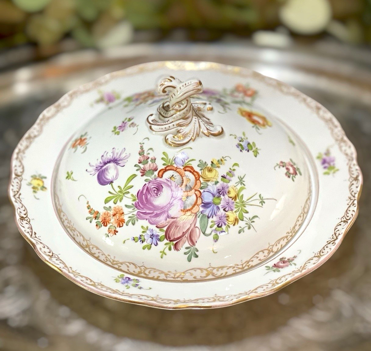 Antique Meissen Germany Floral Round Covered Vegetable Bowl Mark Factory Second Antique Meissen Germany Floral Round Covered Vegetable Bowl Mark Factory Second