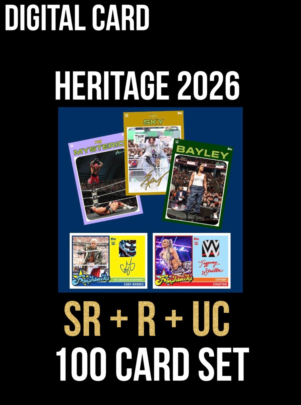 [DlGITAL CARD] TOPPS WWE SLAM HERITAGE SR+R+UC 100 CARD SET 2026 SERIES 1