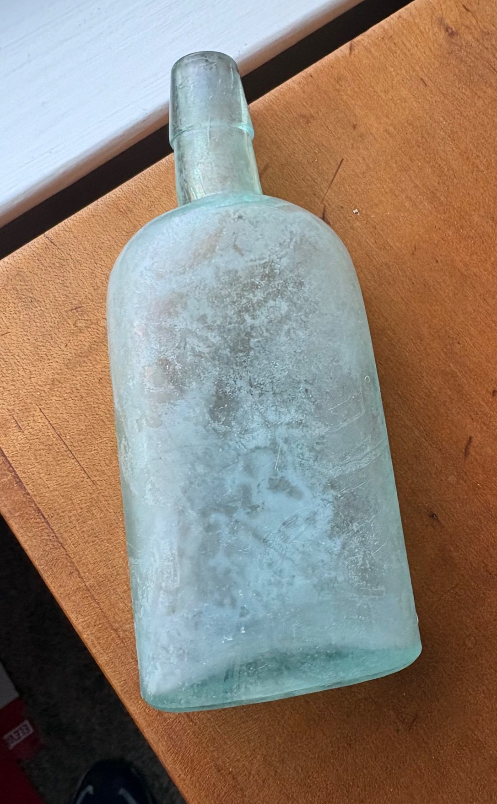 Antique Pale Aqua Blue Medicine Bottle 5.75\