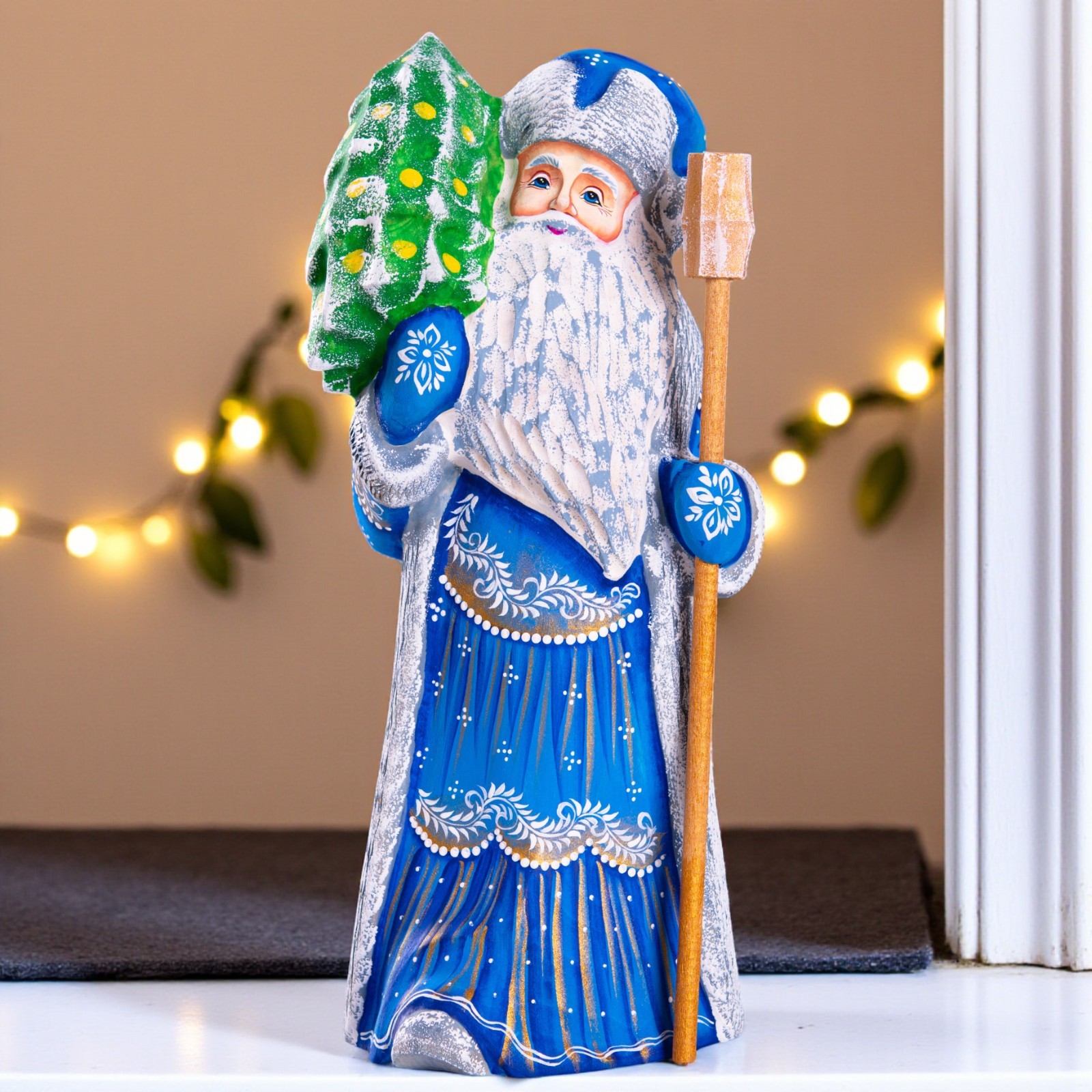 Wooden hand carved Russian Santa Claus Figurine 11 Wooden hand carved Russian Santa Claus Figurine 11