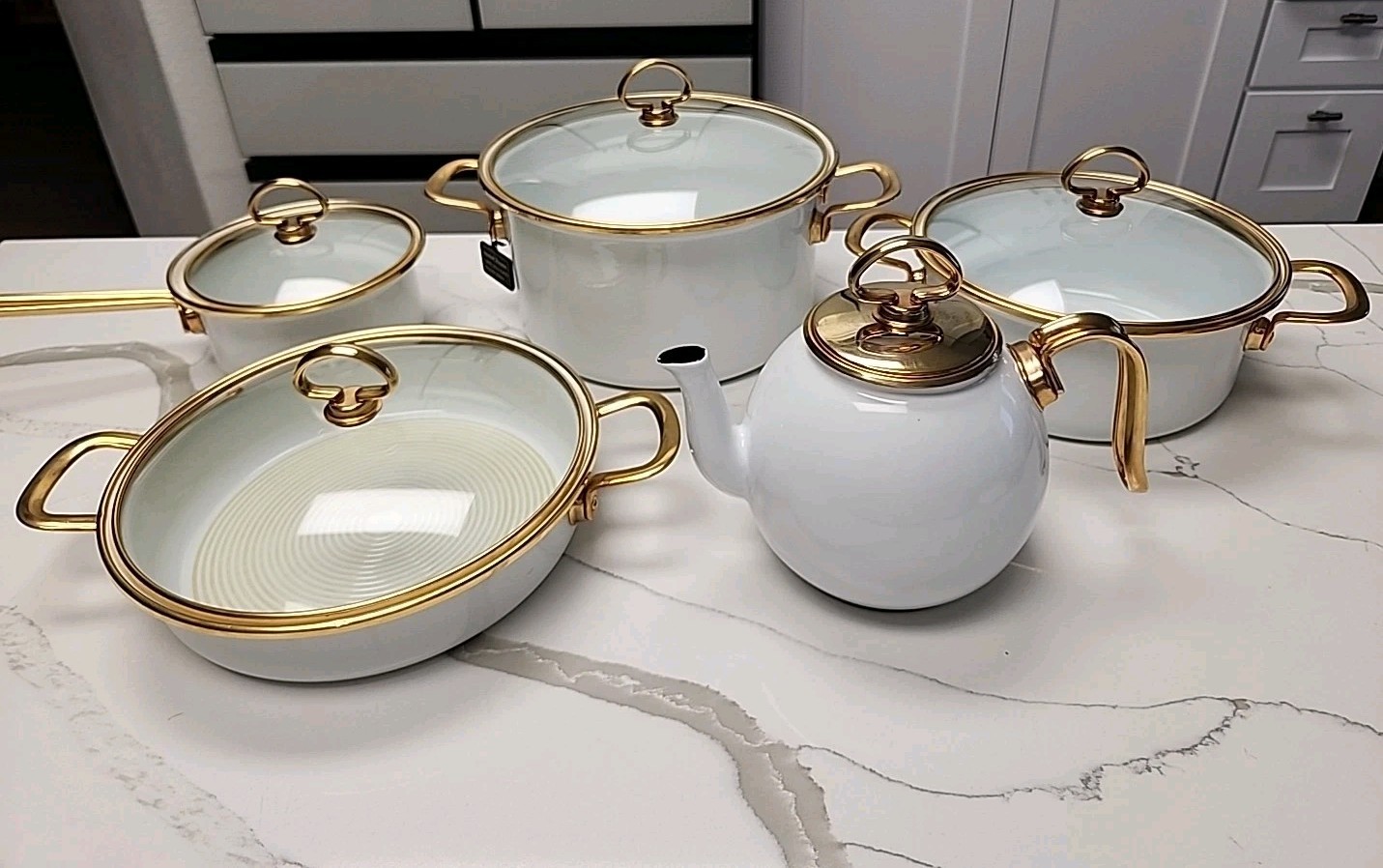 Rare Vtg 9-Piece Cookware Set – Chantal Royale–24K Gold Plated – West Germany Rare Vtg 9-Piece Cookware Set – Chantal Royale–24K Gold Plated – West Germany