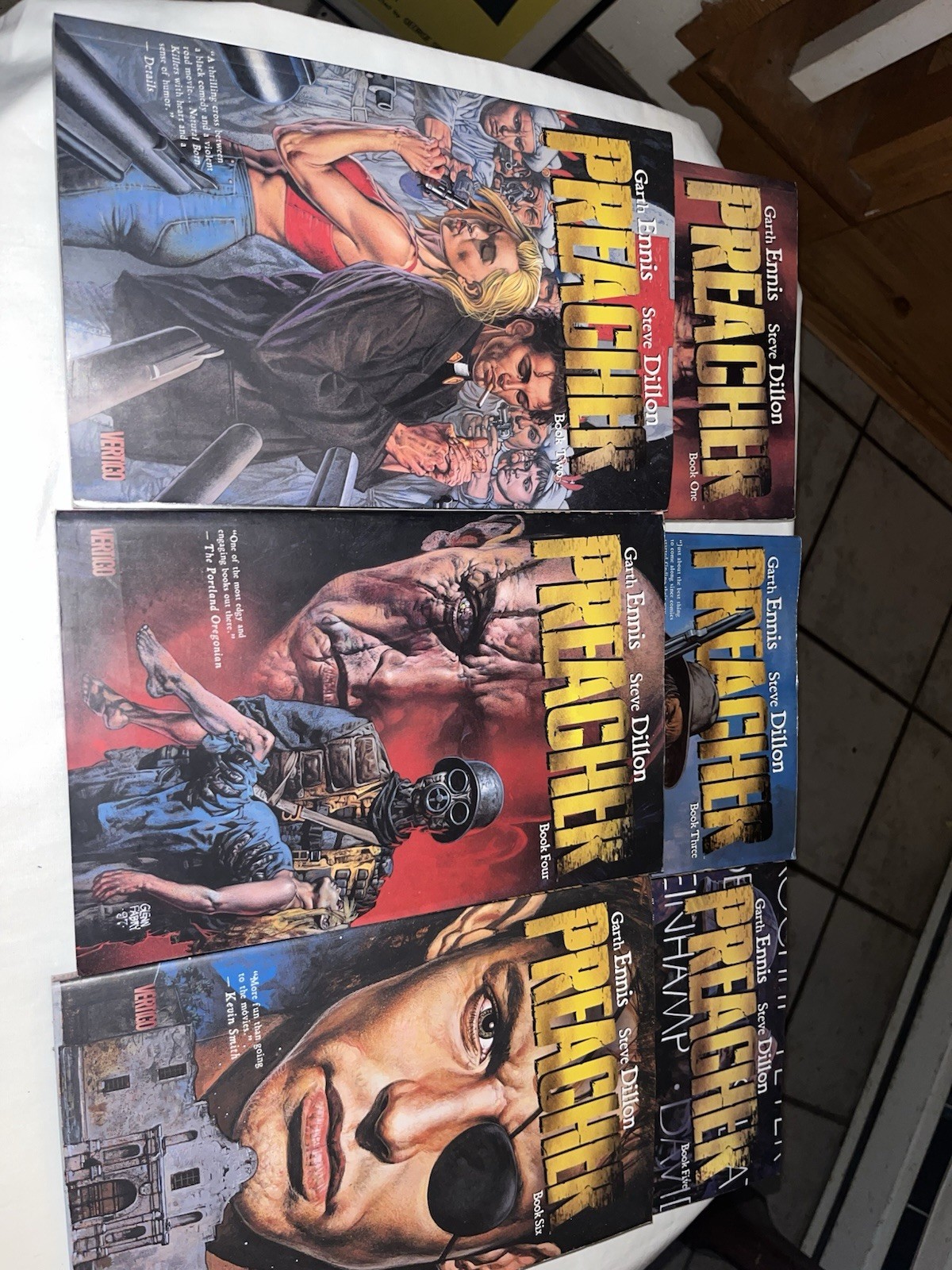 PREACHER Complete TPB Collection 1-6 Vertigo Garth Ennis Good Condition PREACHER Complete TPB Collection 1-6 Vertigo Garth Ennis Good Condition