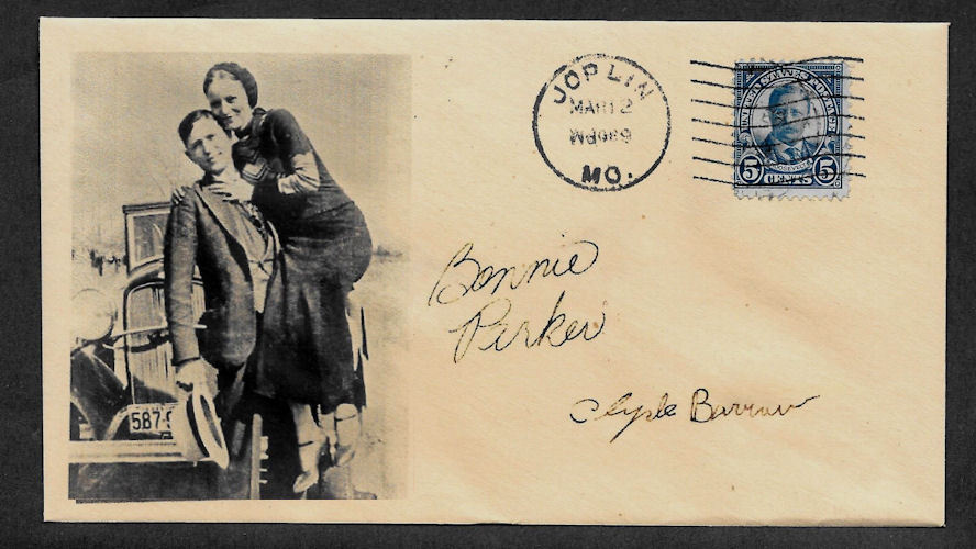 Bonnie & Clyde Collector's Envelope Original Period 1930s Stamp OP1199 Bonnie & Clyde Collector's Envelope Original Period 1930s Stamp OP1199