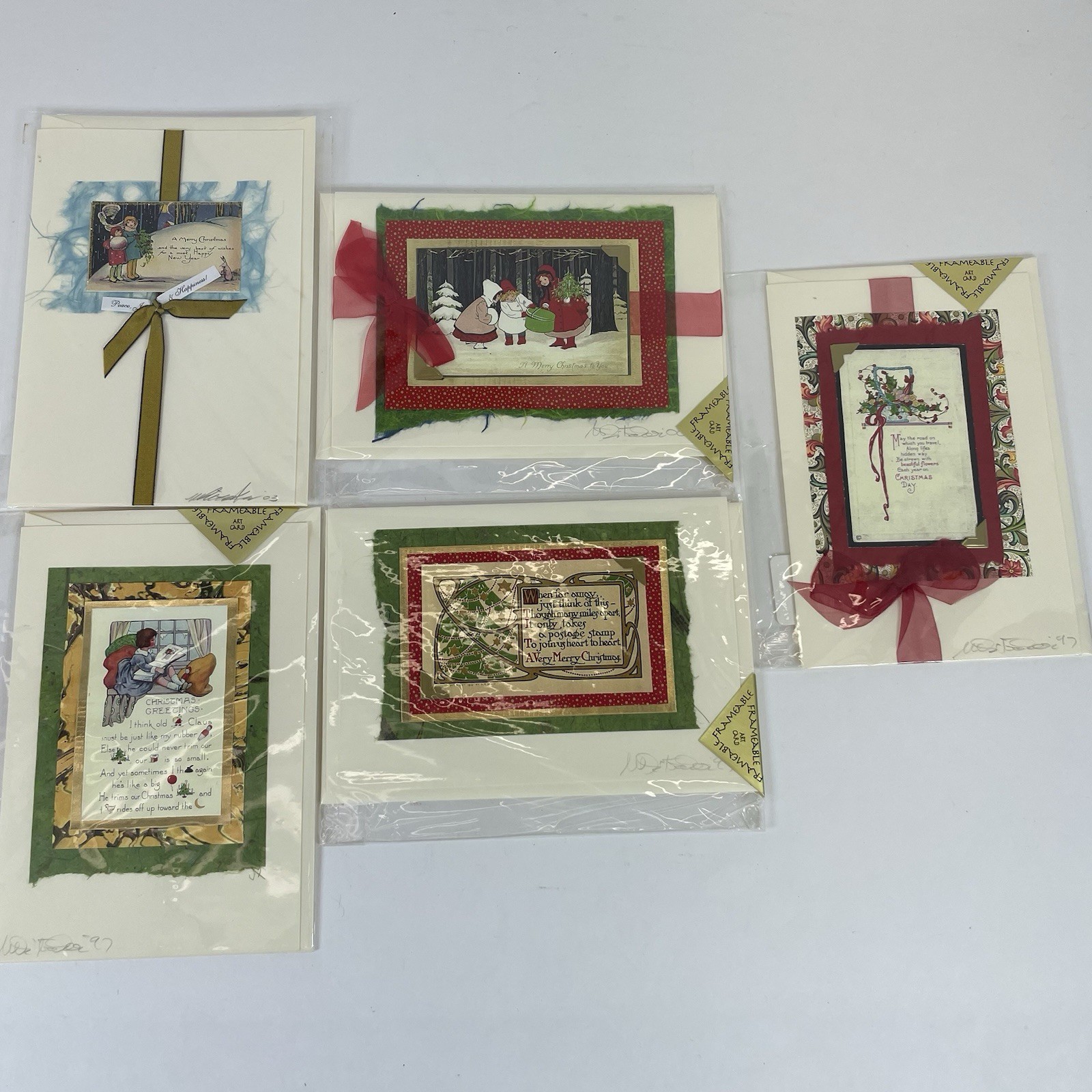 Vintage Crane & Co Handcrafted Art Cards Carolyn Whitaker Lot of 5 New Sealed #1 Vintage Crane & Co Handcrafted Art Cards Carolyn Whitaker Lot of 5 New Sealed #1