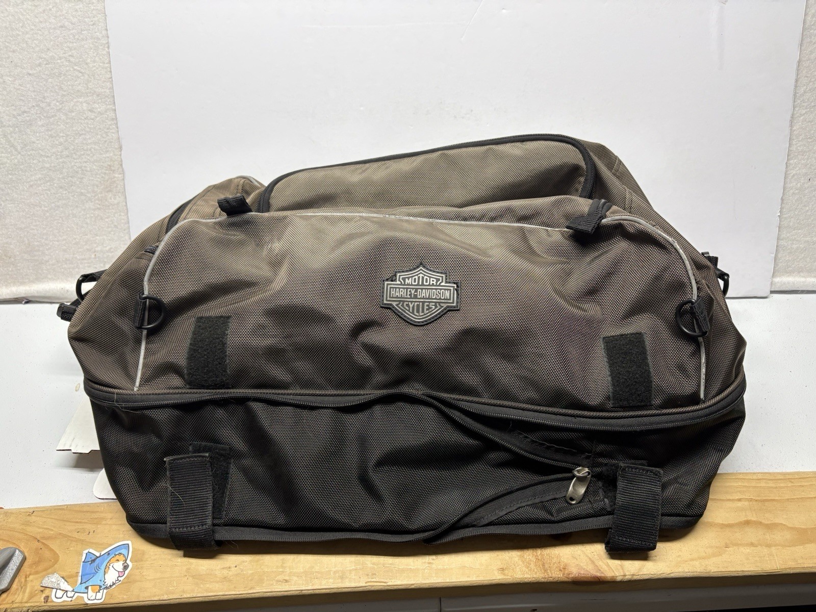 Harley Davidson Three Compartment Black Riding Bag/ Duffle Bag Moto Travel 22x11 Harley Davidson Three Compartment Black Riding Bag/ Duffle Bag Moto Travel 22x11