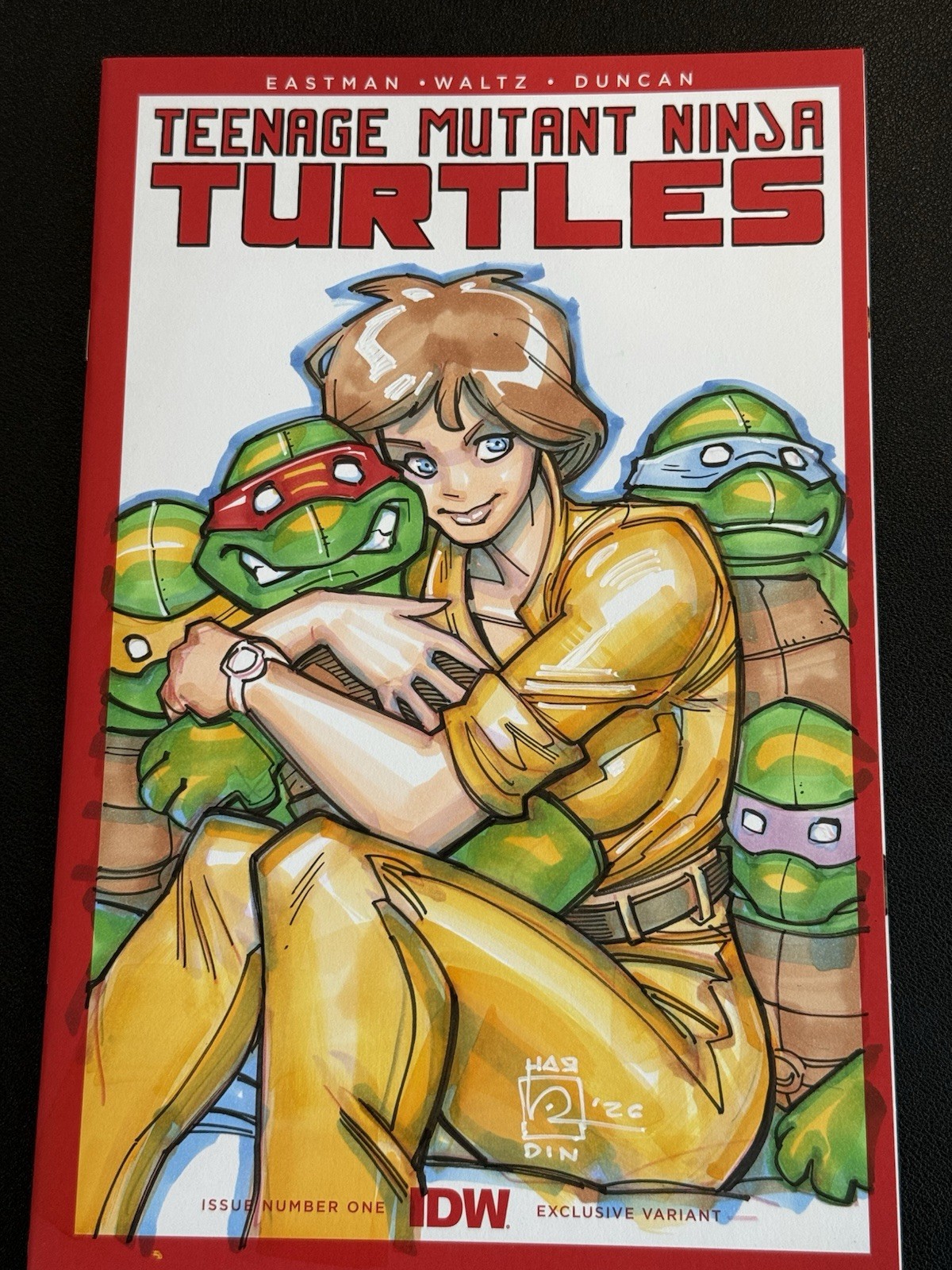 🔥Original Sketch April O’Neil & 4 Turtles by Chad Hardin on TMNT #1 Comic Blank 🔥Original Sketch April O’Neil & 4 Turtles by Chad Hardin on TMNT #1 Comic Blank