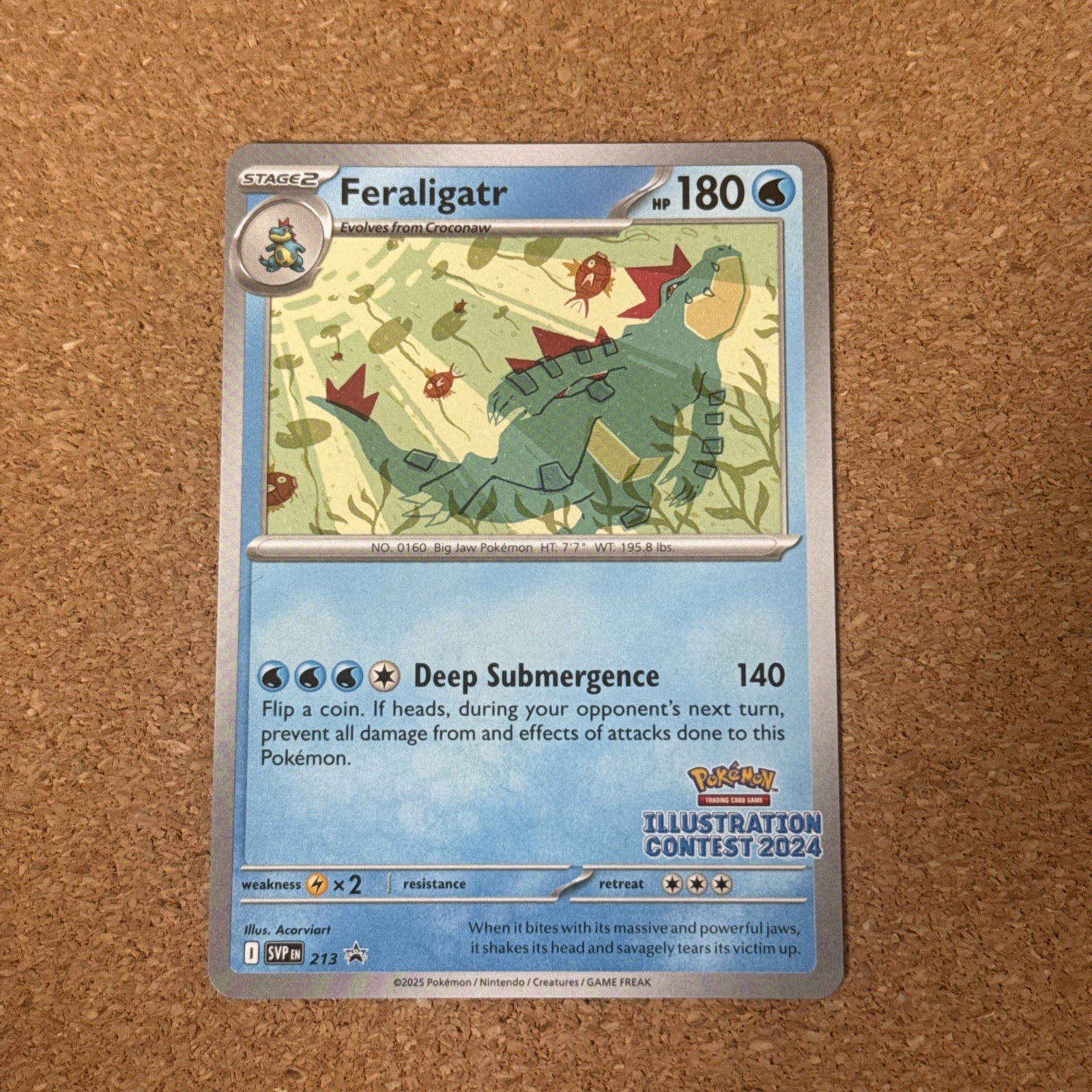 Pokemon Feraligatr SVP213 Black Star Promo Illustration Contest Near Mint Pokemon Feraligatr SVP213 Black Star Promo Illustration Contest Near Mint
