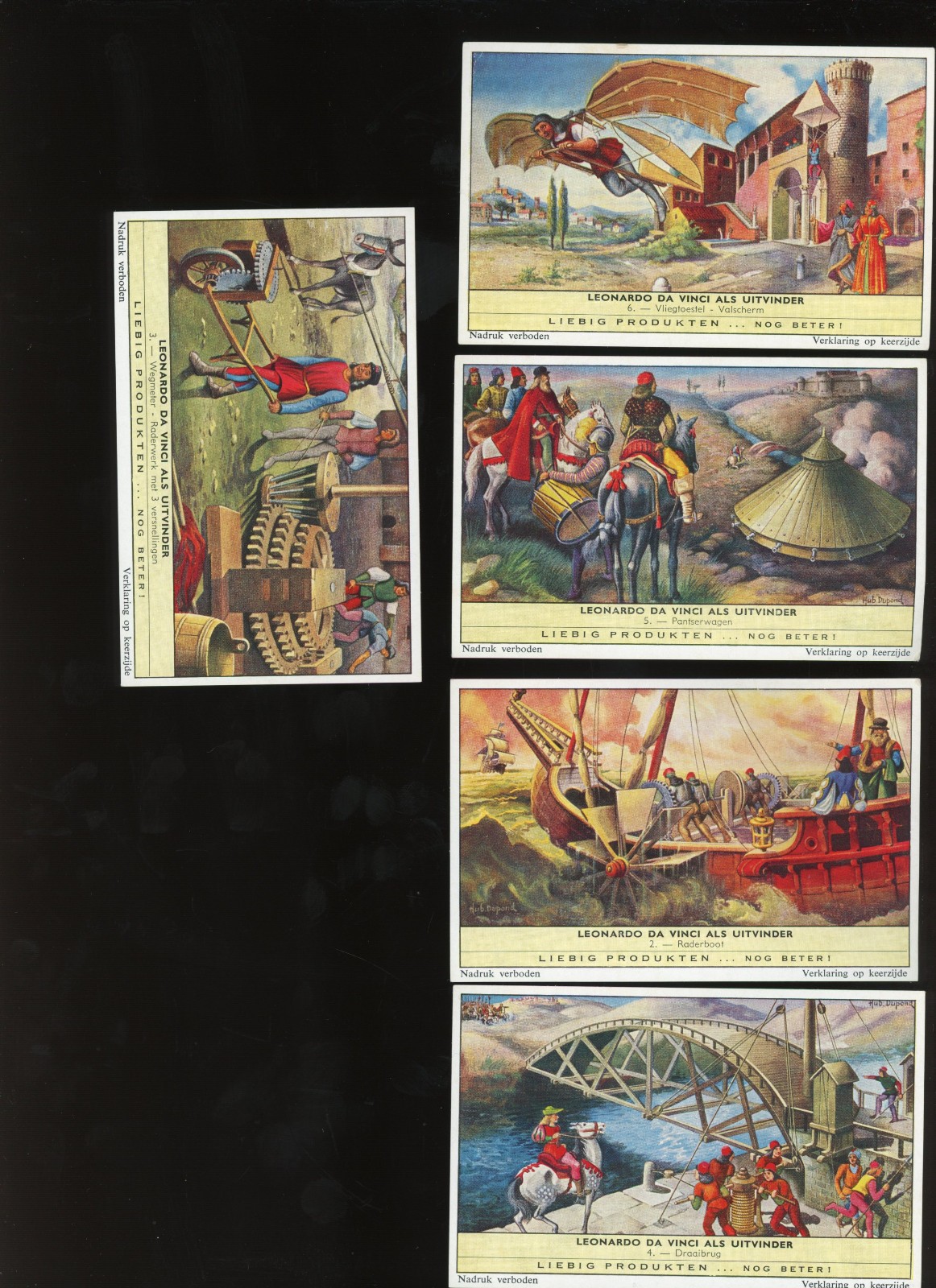 1962 Liebig Leonardo da Vinci Inventor 5/6 Trade Cards Belgium S1778 1962 Liebig Leonardo da Vinci Inventor 5/6 Trade Cards Belgium S1778