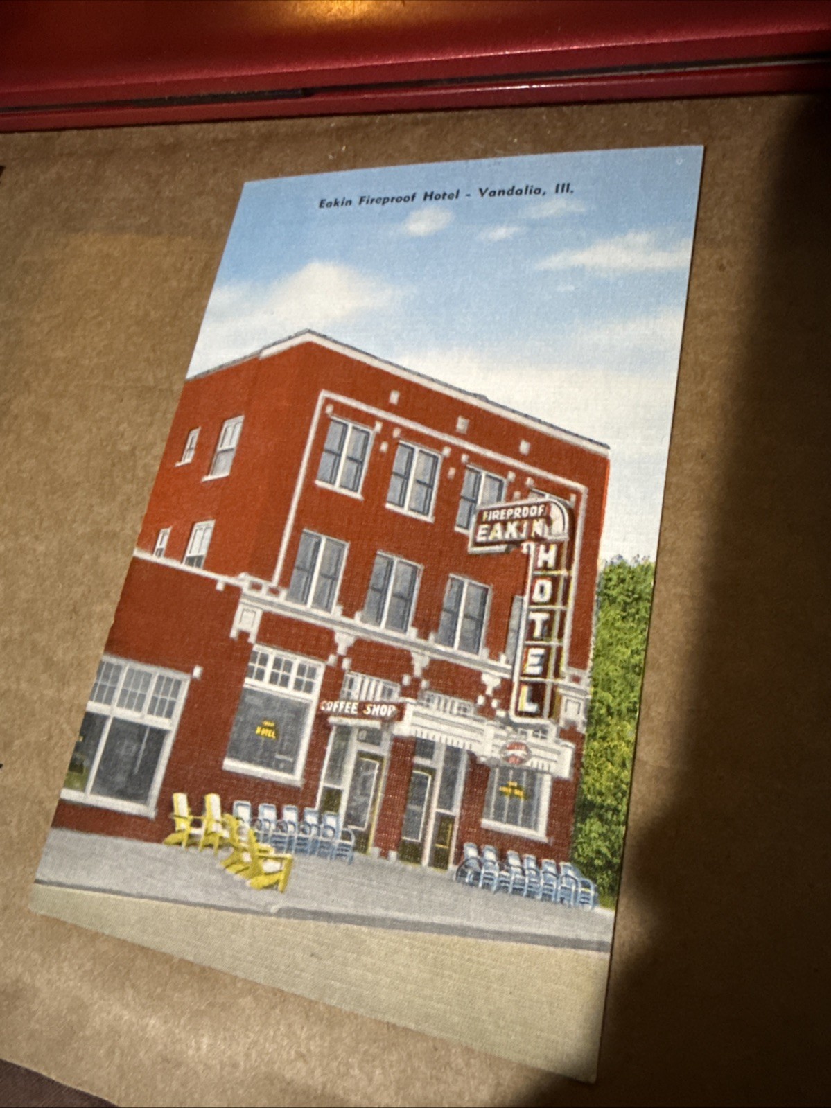 Eakin Fireproof Hotel Vandalia Illinois Postcard 