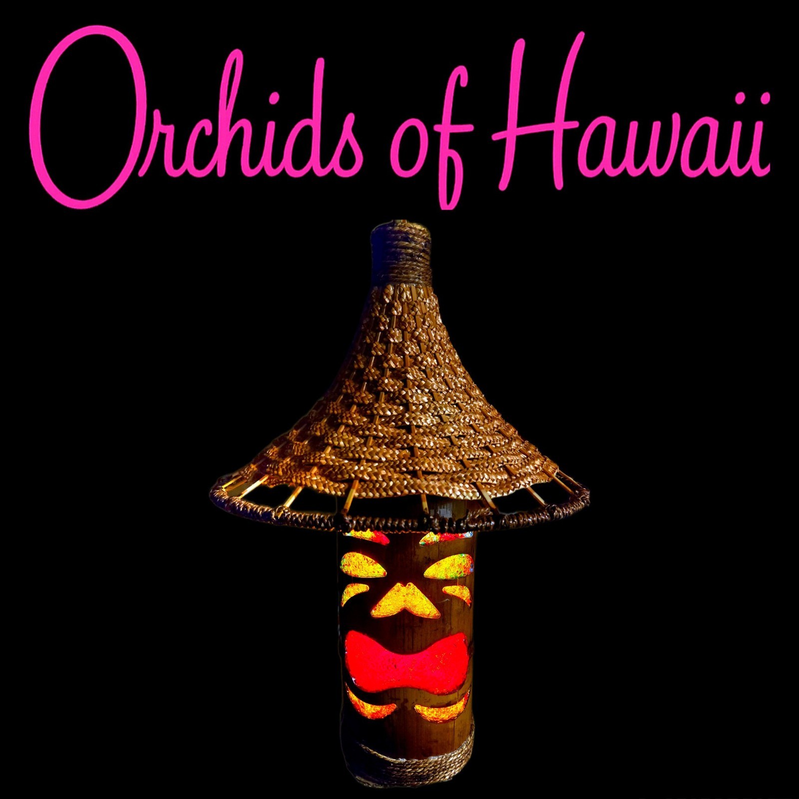 Orchids of Hawaii BL-25B Resin Swag Tiki Bamboo Lamp