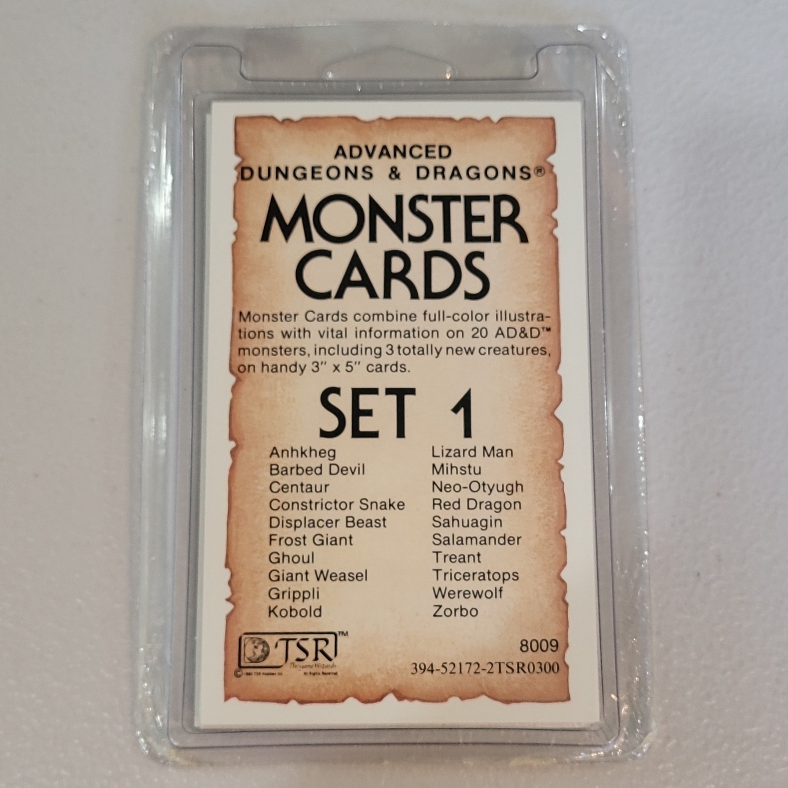 TSR Advanced Dungeons & Dragons Monster Cards Set 1 (1982) 20-Card Set TSR Advanced Dungeons & Dragons Monster Cards Set 1 (1982) 20-Card Set