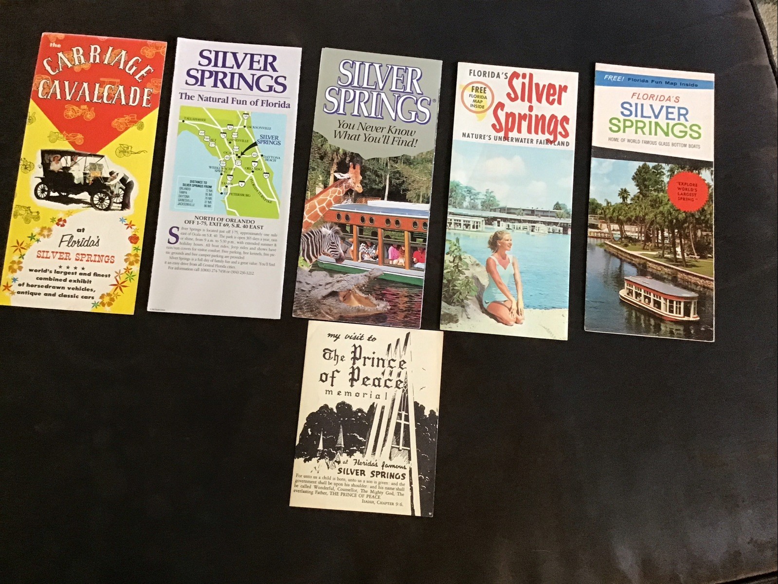 Six SILVER SPRINGS FLORIDA Fold-Out Brochures 1950s/1960s Color Photos Road Maps Six SILVER SPRINGS FLORIDA Fold-Out Brochures 1950s/1960s Color Photos Road Maps