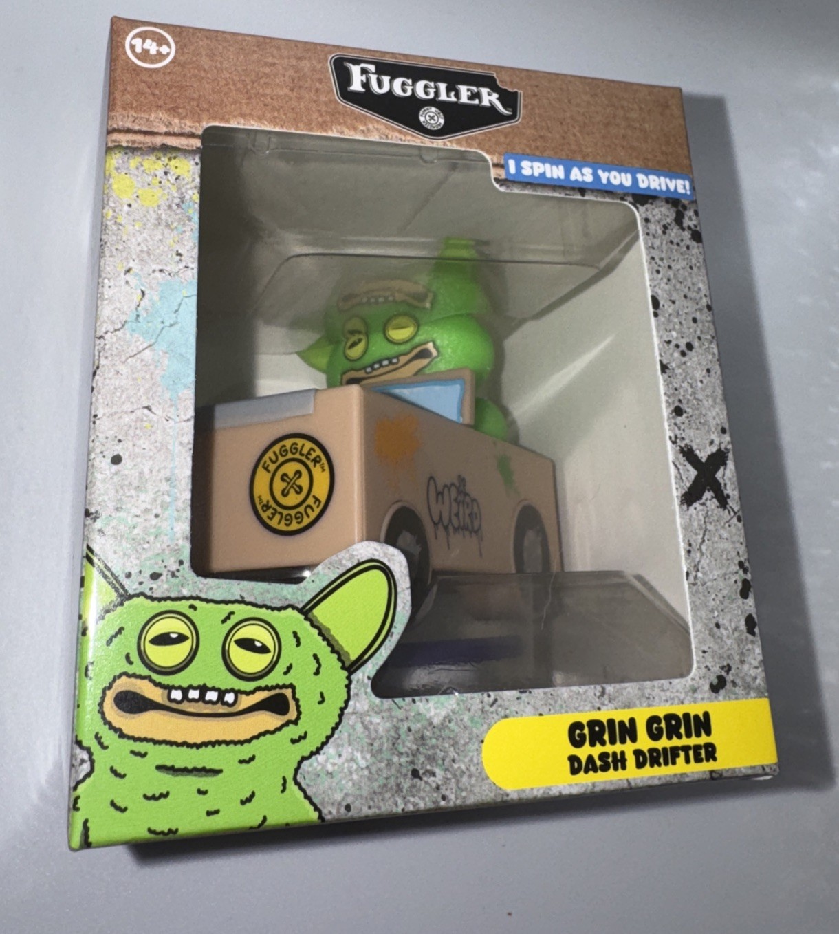 Fuggler Car Dash Drifter Spinning Green Grin Grin Toy New & Sealed Fuggler Car Dash Drifter Spinning Green Grin Grin Toy New & Sealed