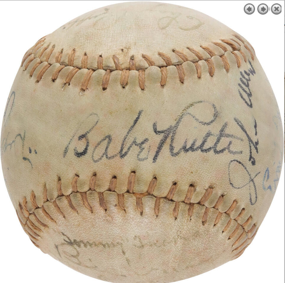 1930s Yankees/Cardinals Signed Baseball w/Babe Ruth & Lou Gehrig PSA/DNA 188249