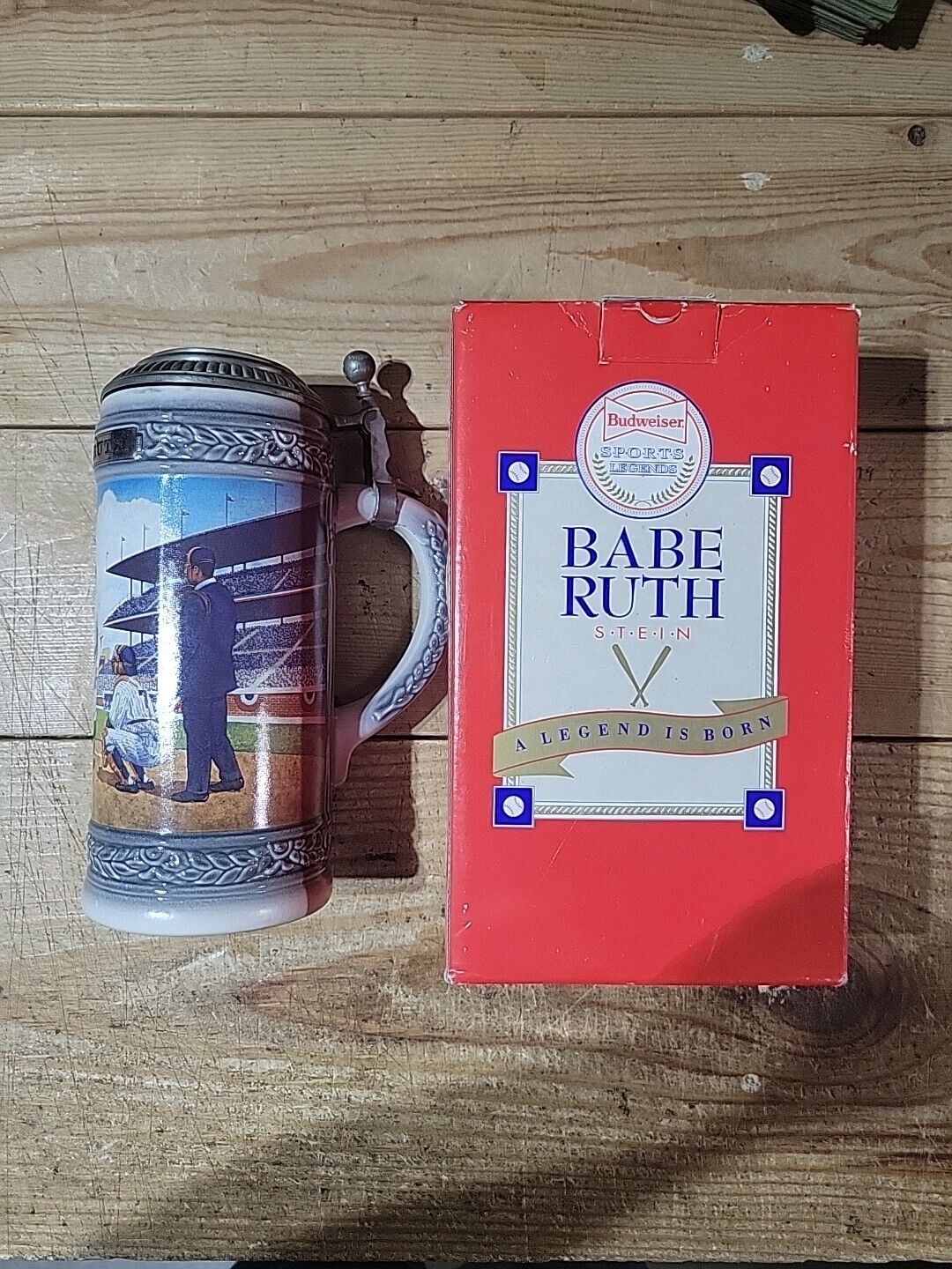 Babe Ruth Budweiser Sports Legends Beer Stein NY Yankees with Box 1991