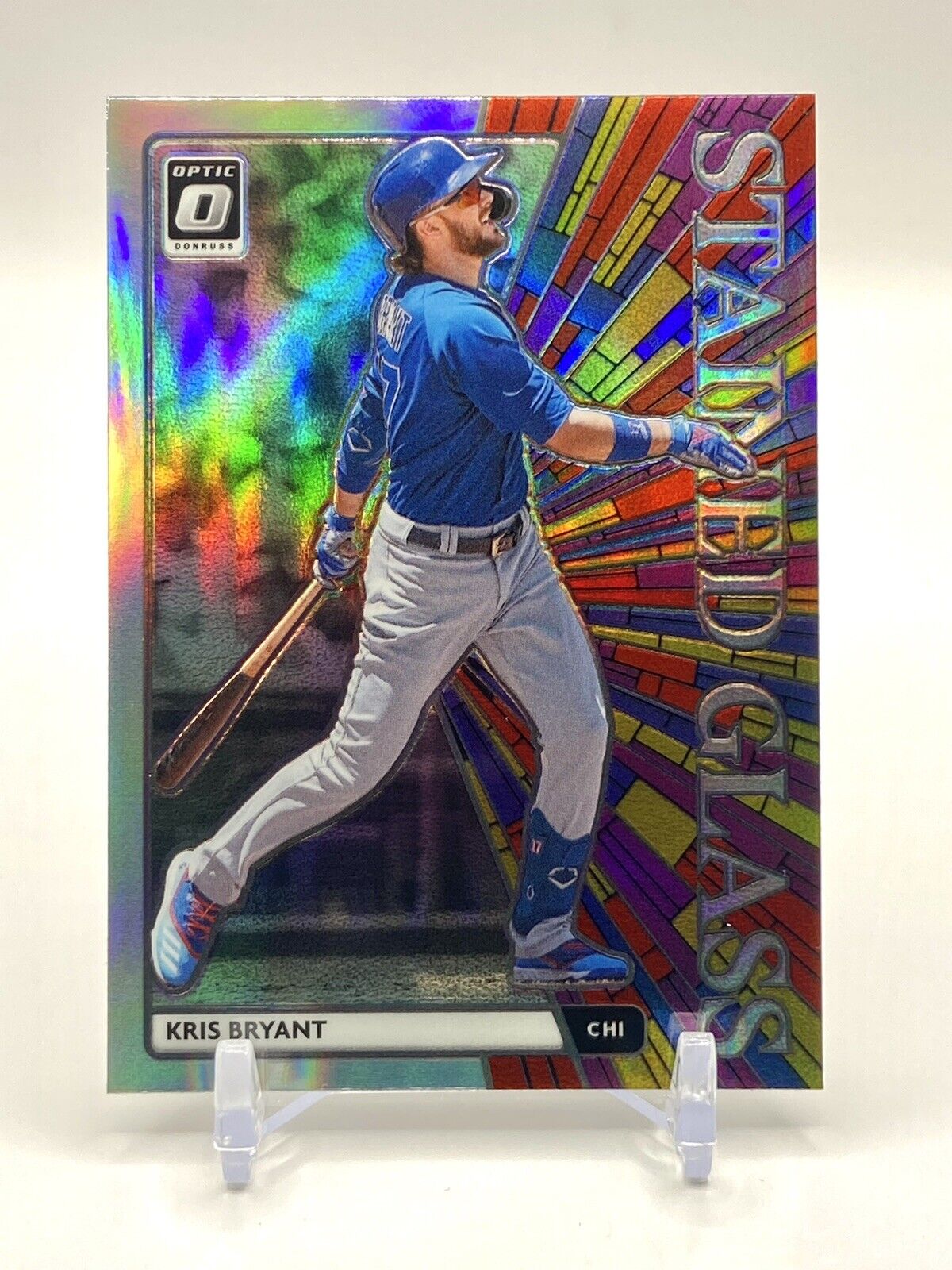 Kris Bryant 2020 Donruss Optic Stained Glass Holo Baseball Card #15