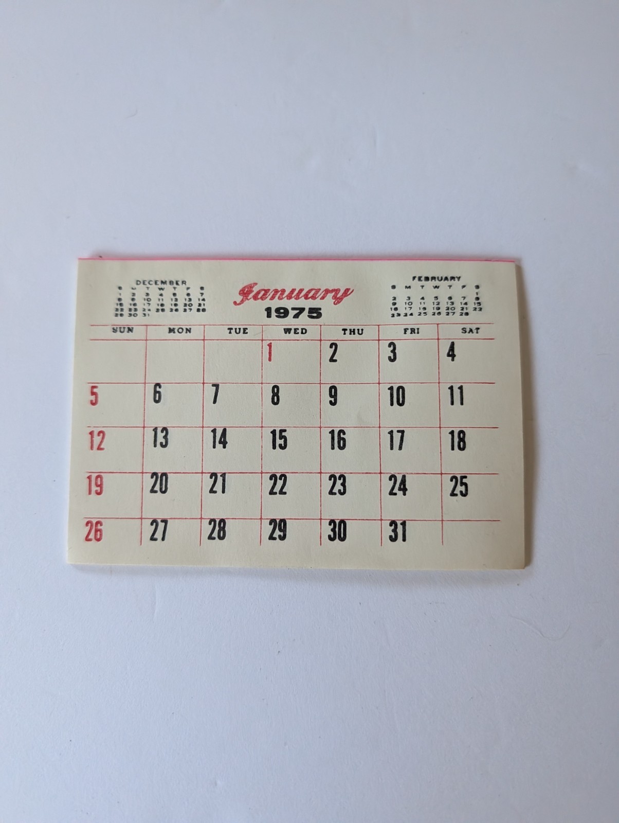 Vintage 1975 Calendar Rare UNBRANDED 4\