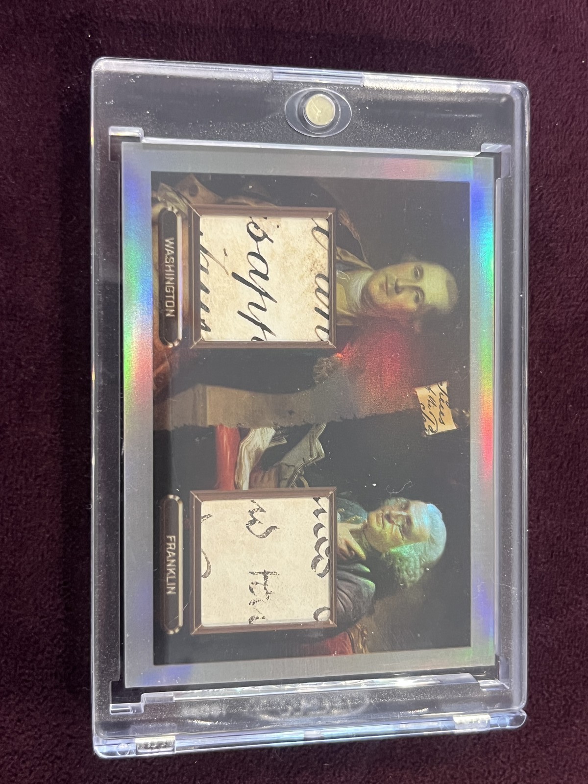 2023 Pieces of the Past GEORGE WASHINGTON/BEN FRANKLIN Dual HANDWRITING RELIC 2023 Pieces of the Past GEORGE WASHINGTON/BEN FRANKLIN Dual HANDWRITING RELIC
