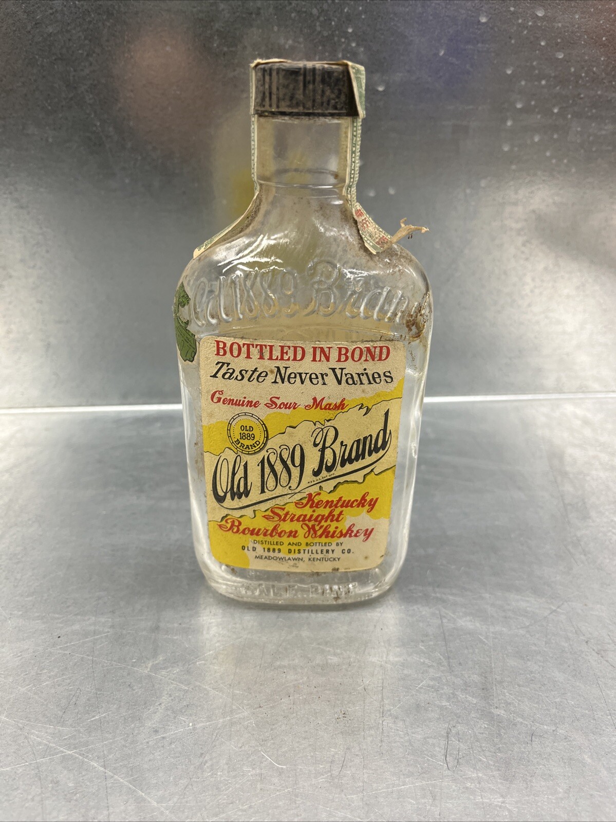 Old 1889 Brand Half Pint Bottle