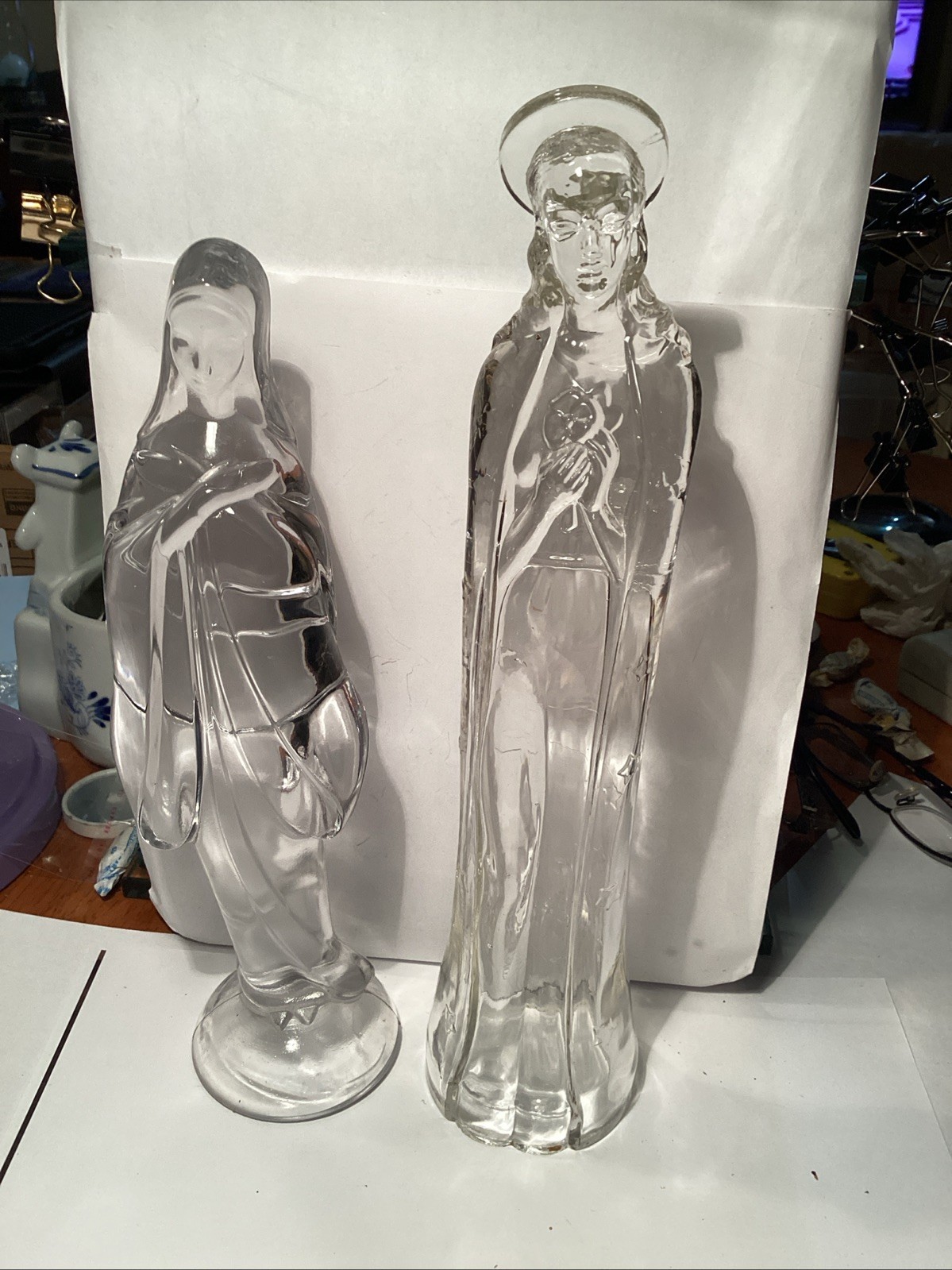 Vintage Fostoria Glass Nativity Figures 1970s Vintage Fostoria Glass Nativity Figures 1970s