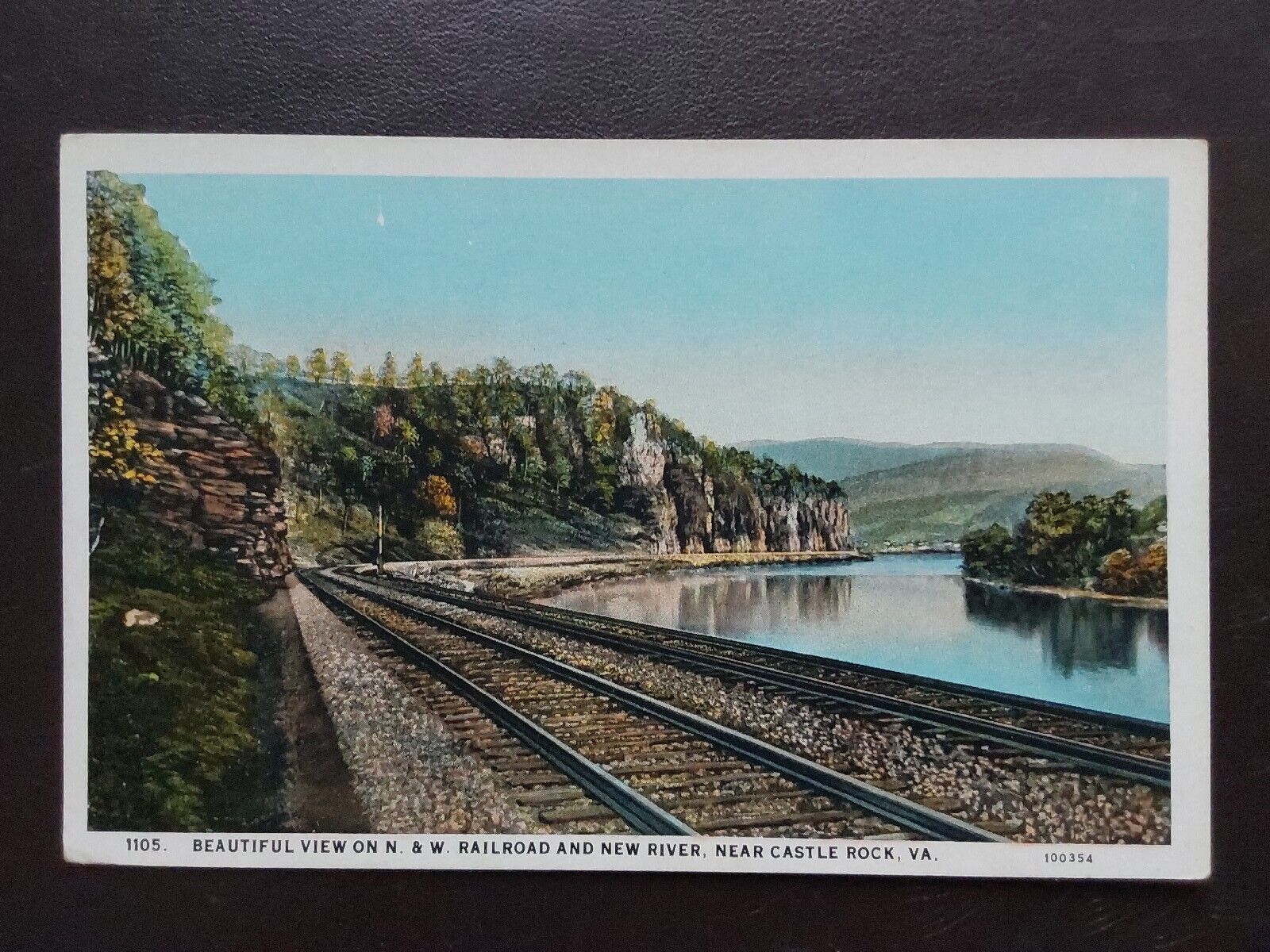 Near CASTLE ROCK, VA*  NORFOLK & WESTERN RAILWAY & NEW RIVER * UNPOSTED c 1920s