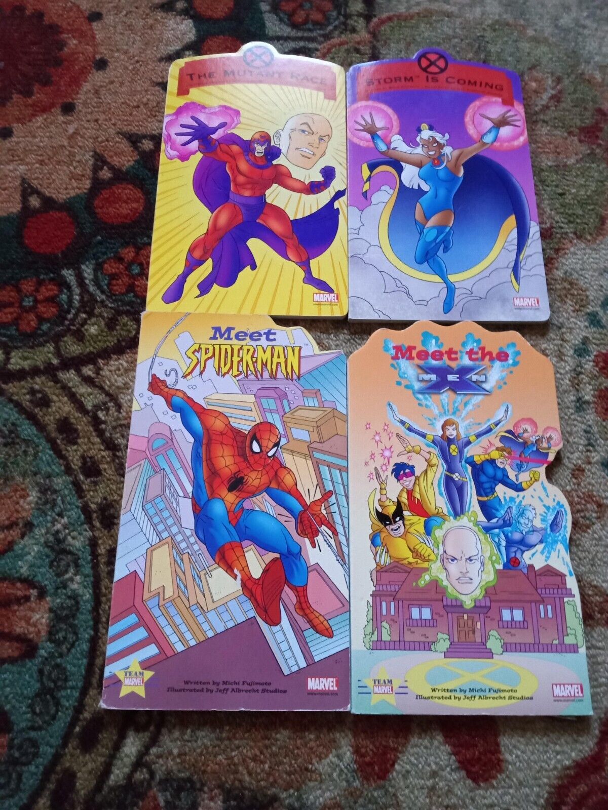 Lot of 4 Paradise Press X-Men Spider-Man Board Book 2002 Storm Mutant Race