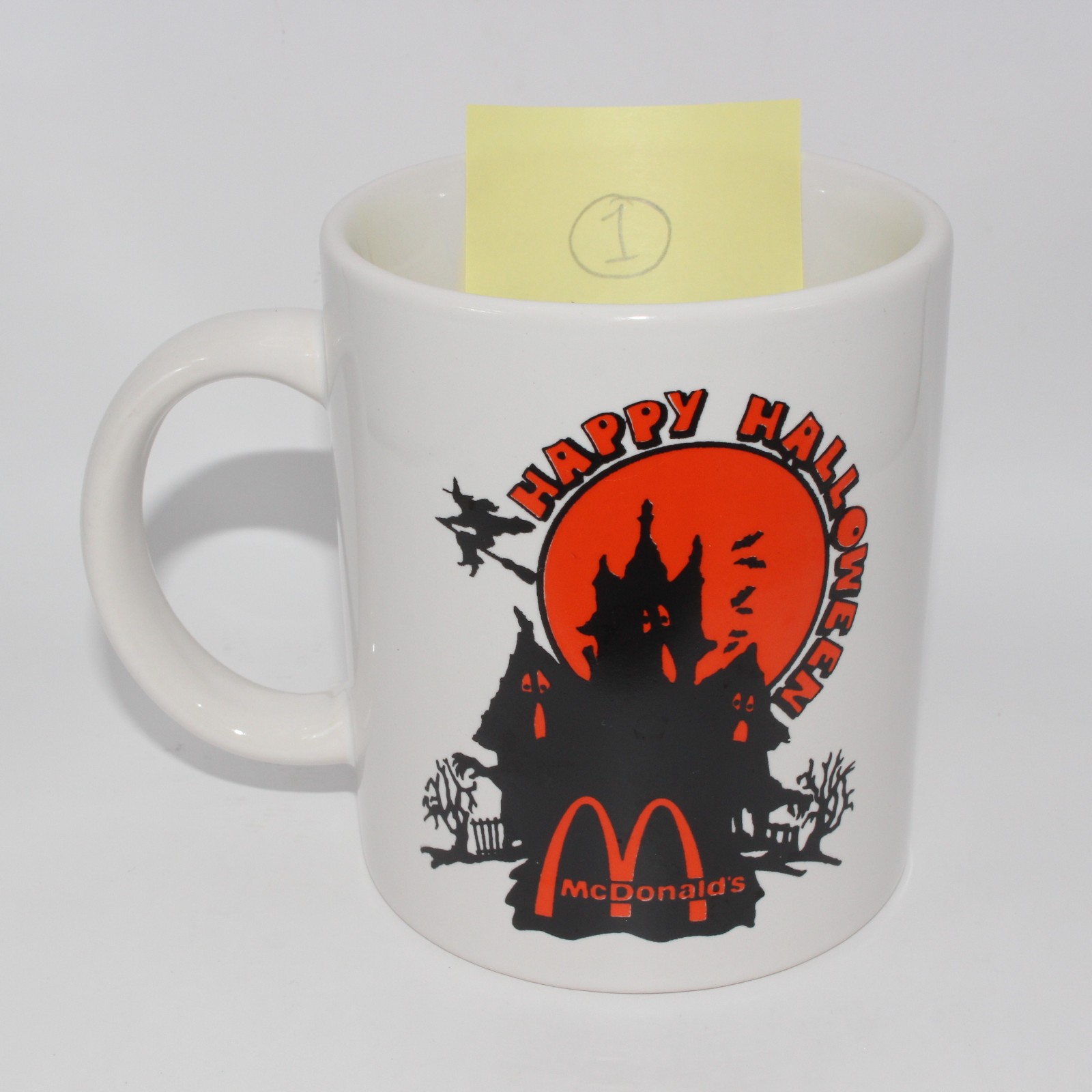 VINTAGE 1990s McDonald's Ceramic Halloween Mug Haunted House Ghost Blank Base