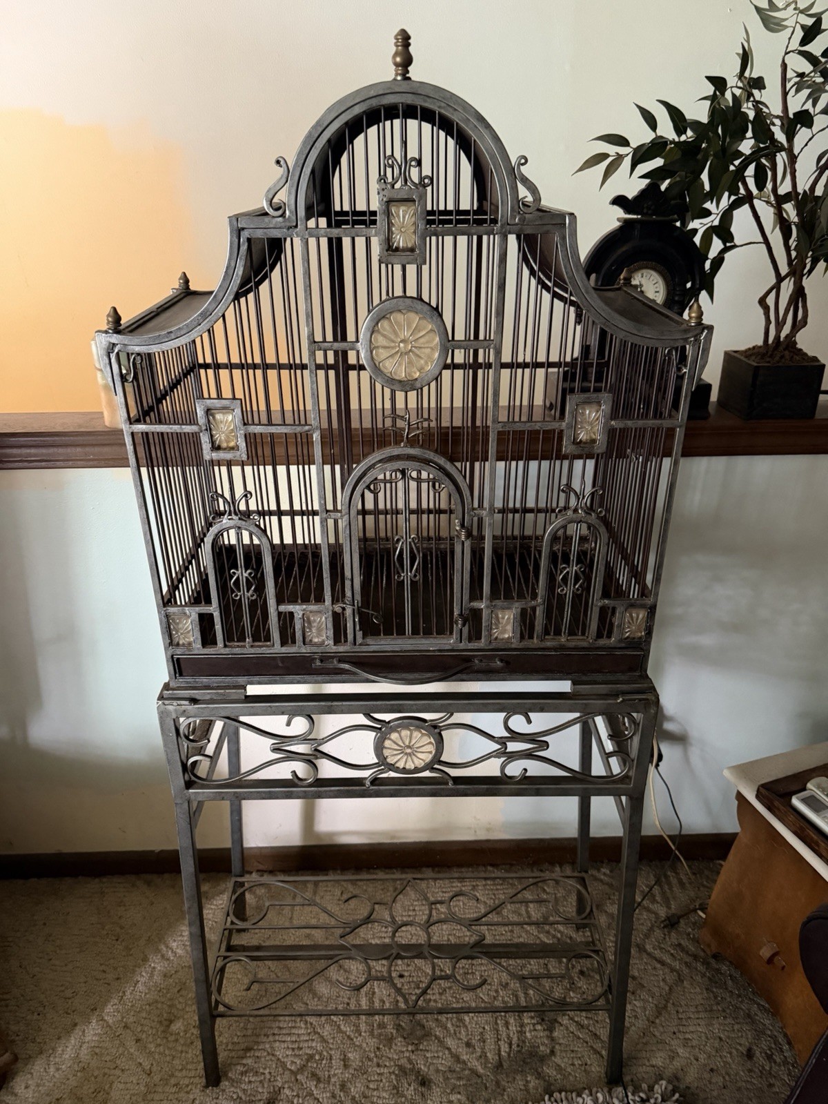 wrought iron bird cage vintage wrought iron bird cage vintage