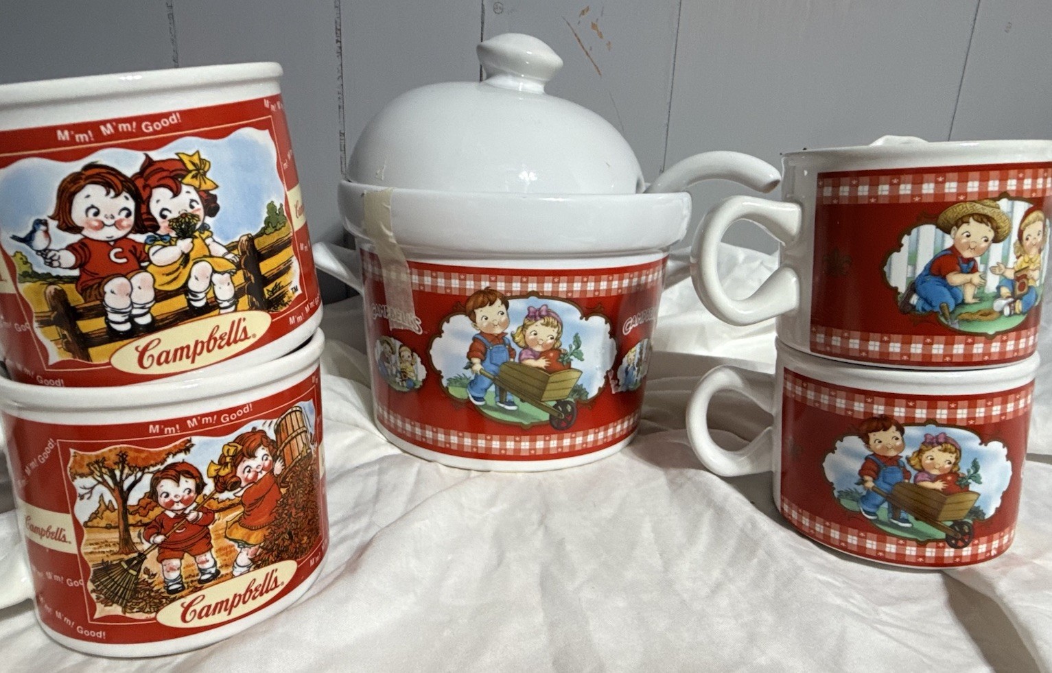 8 Lot Vintage Campbell's Soup 1997-2004 Westwood Bowl Cups Mug Pot Lids Ladle 8 Lot Vintage Campbell's Soup 1997-2004 Westwood Bowl Cups Mug Pot Lids Ladle