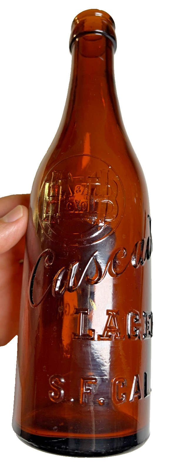 Antique 1910 Cascade Lager San Fransico California Pictorial Beer Bottle