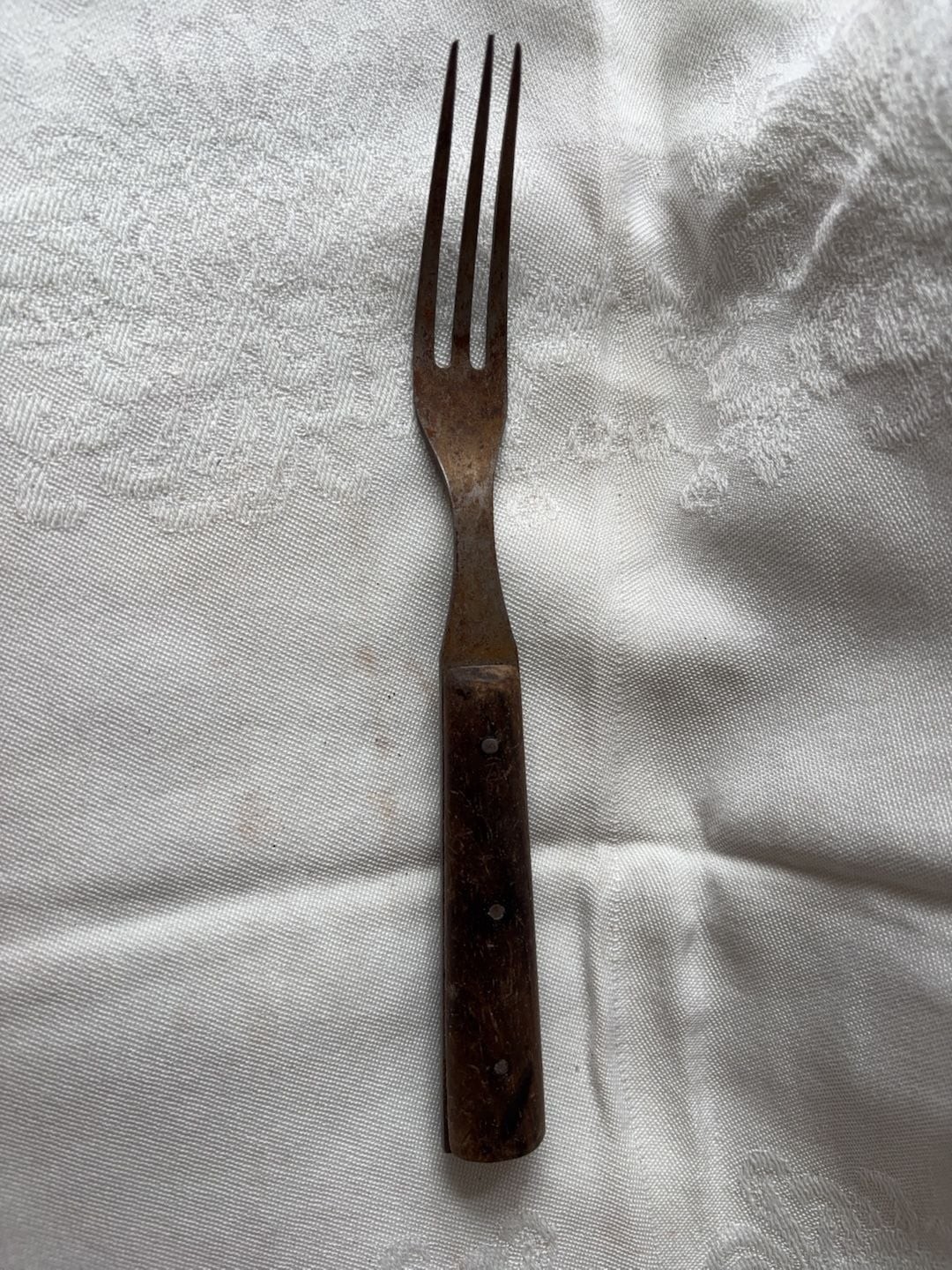 Vintage Rustic Wood Handle Three-Tine Fork